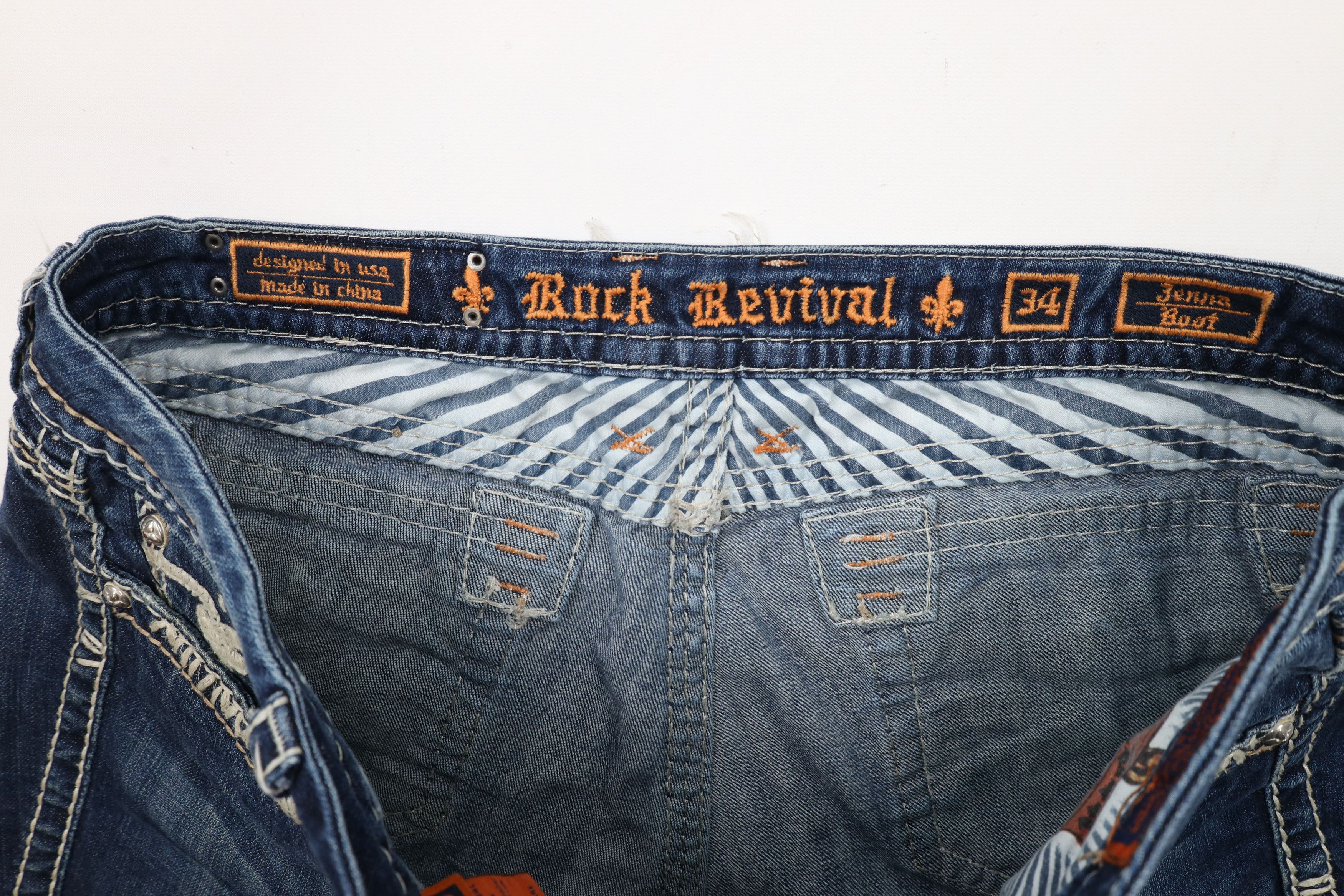 Rock Revival × Vintage Rock Revival Thick Stitch Jenna Bootcut Denim Jeans AS IS Size 34" / US 12 / IT 48 - 9 Thumbnail