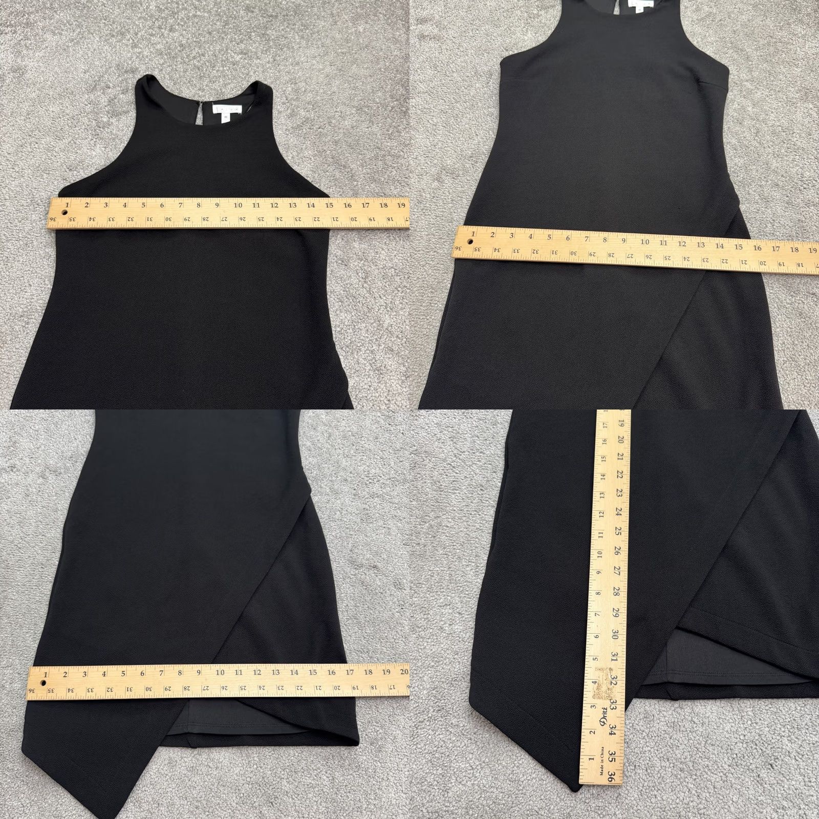 Vintage Leith Halter Asymmetrical Wrap Hem Sheath Dress Womens XS Black Crepe Stretch Size XS / US 0-2 / IT 36-38 - 8 Thumbnail