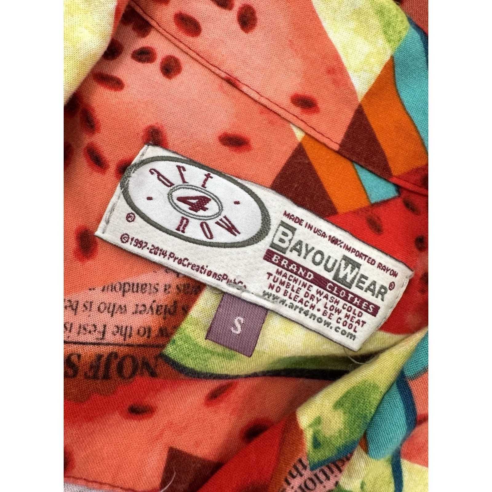 Vintage Bayou Wear NEW ORLEANS JAZZ FESTIVAL Watermelon Shirt Red S Mens Short Sleeve Button-Up Nola Shirt J15 Size US S / EU 44-46 / 1 - 5 Thumbnail