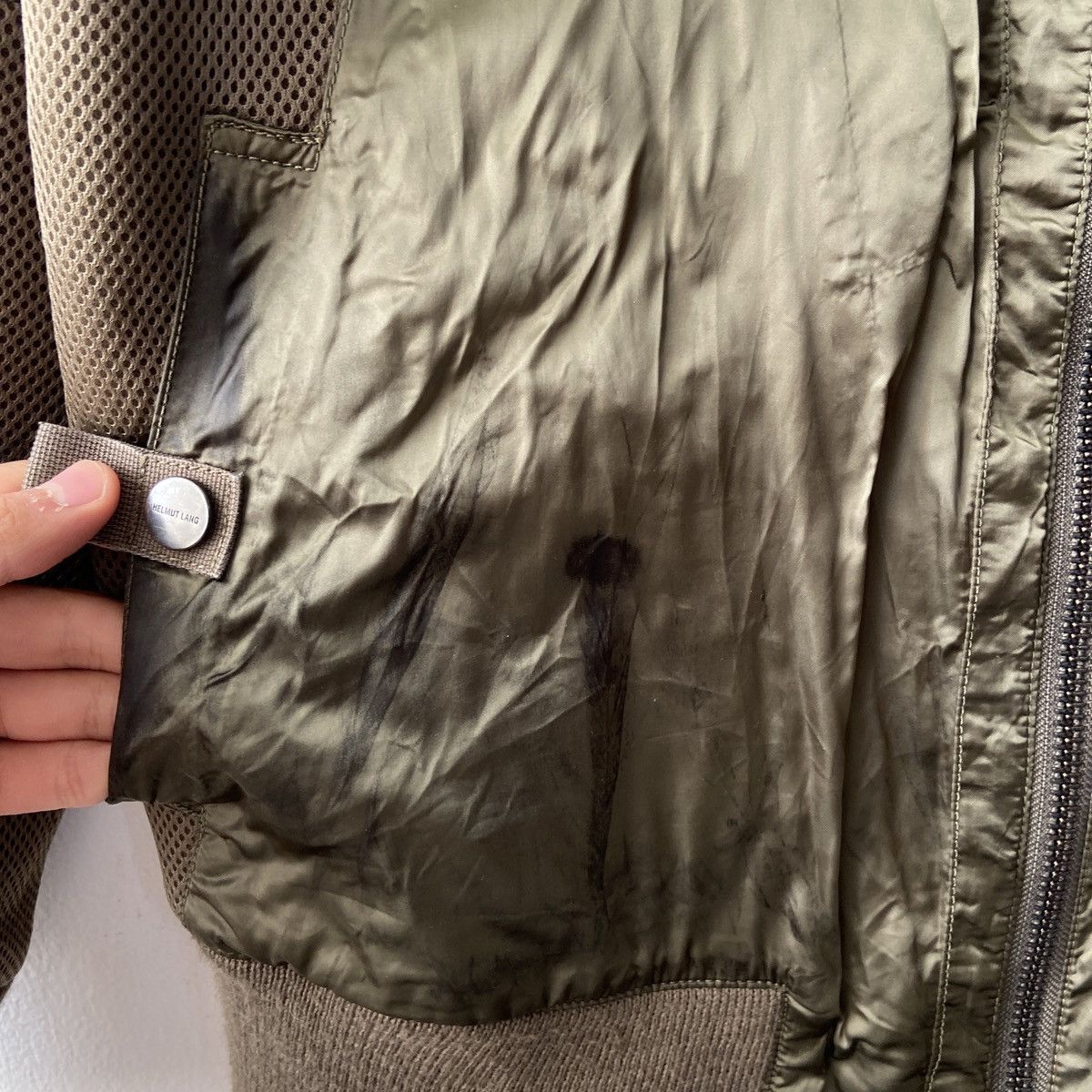 Helmut Lang Helmut Lang Olive Nylon Mesh Bomber Jacket F/W 2015 Size US XL / EU 56 / 4 - 8 Thumbnail