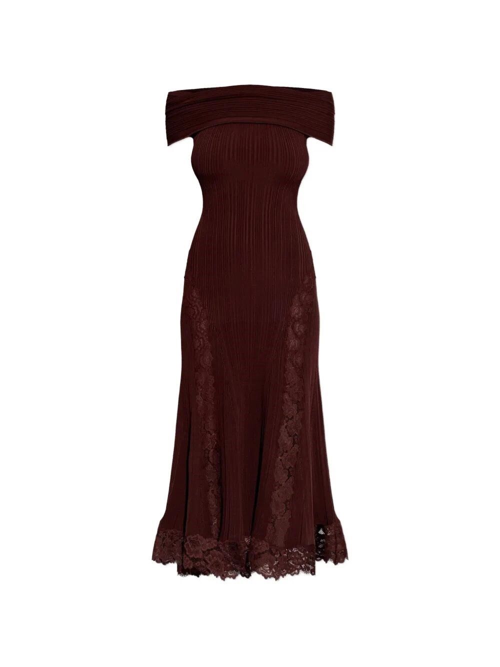 Self-Portrait Knit Lace Insert Midi Dress Size XS / US 0-2 / IT 36-38 - 1 Thumbnail