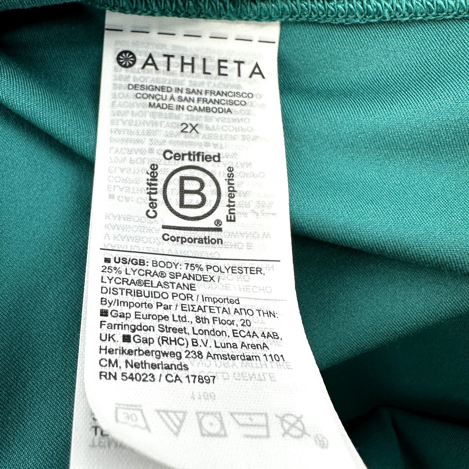 Athleta Athleta Salutation Stash 7/8 Tight UPF 50+ Emerald 2X Size 42" / US 20 - 4 Thumbnail