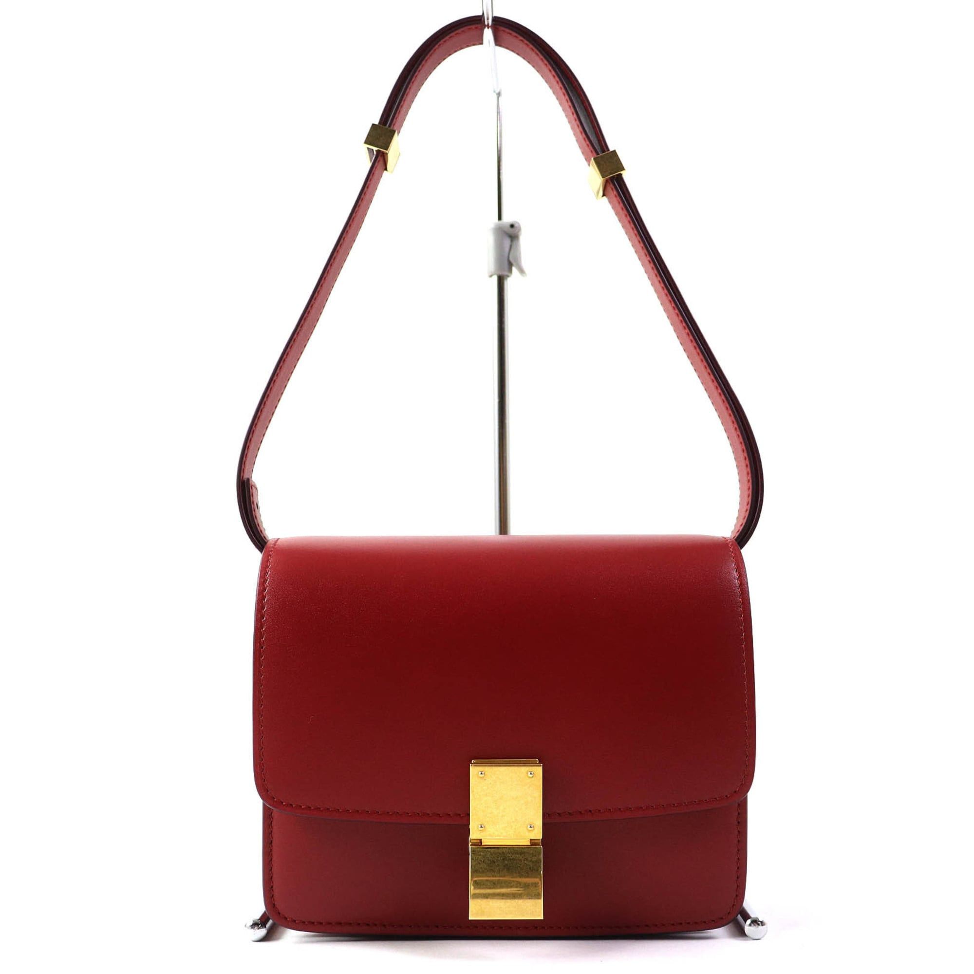 Celine CELINE CLASSIC BOX Small (189183DLS) Classic Box Leather Shoulder Bag in Red with Gold Hardware and Dust Bag, Made Italy Size ONE SIZE - 1 Thumbnail