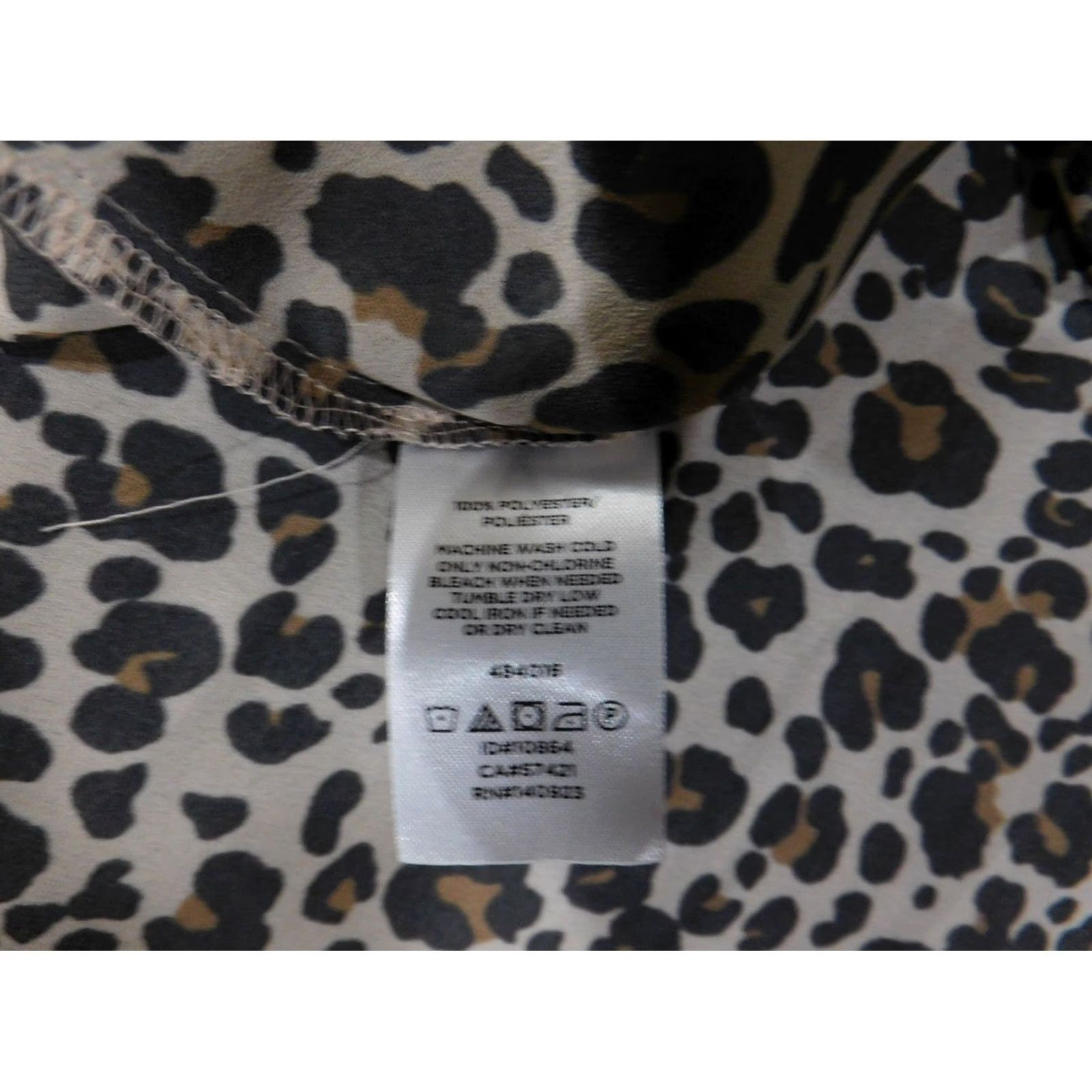 Ann Taylor LOFT Blouse Womens XS Brown Black Leopard Print Lightweight Long Sleeve Button Henley Casual Breathable Animal Print Size XS / US 0-2 / IT 36-38 - 7 Thumbnail