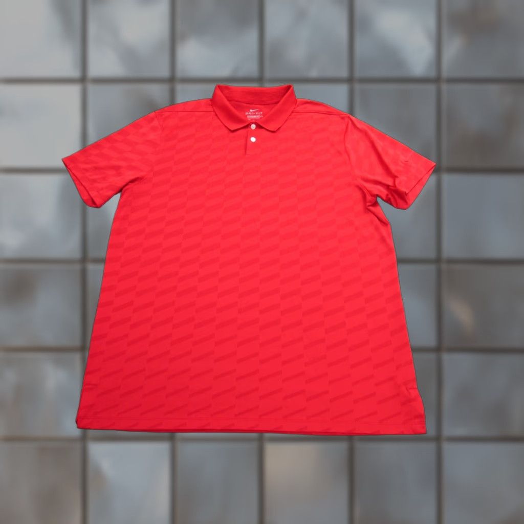 Nike Nike Golf Polo Shirt Mens Large Dri-FIT Regular Fit Red Geometric Vented Size US L / EU 52-54 / 3 - 1 Thumbnail