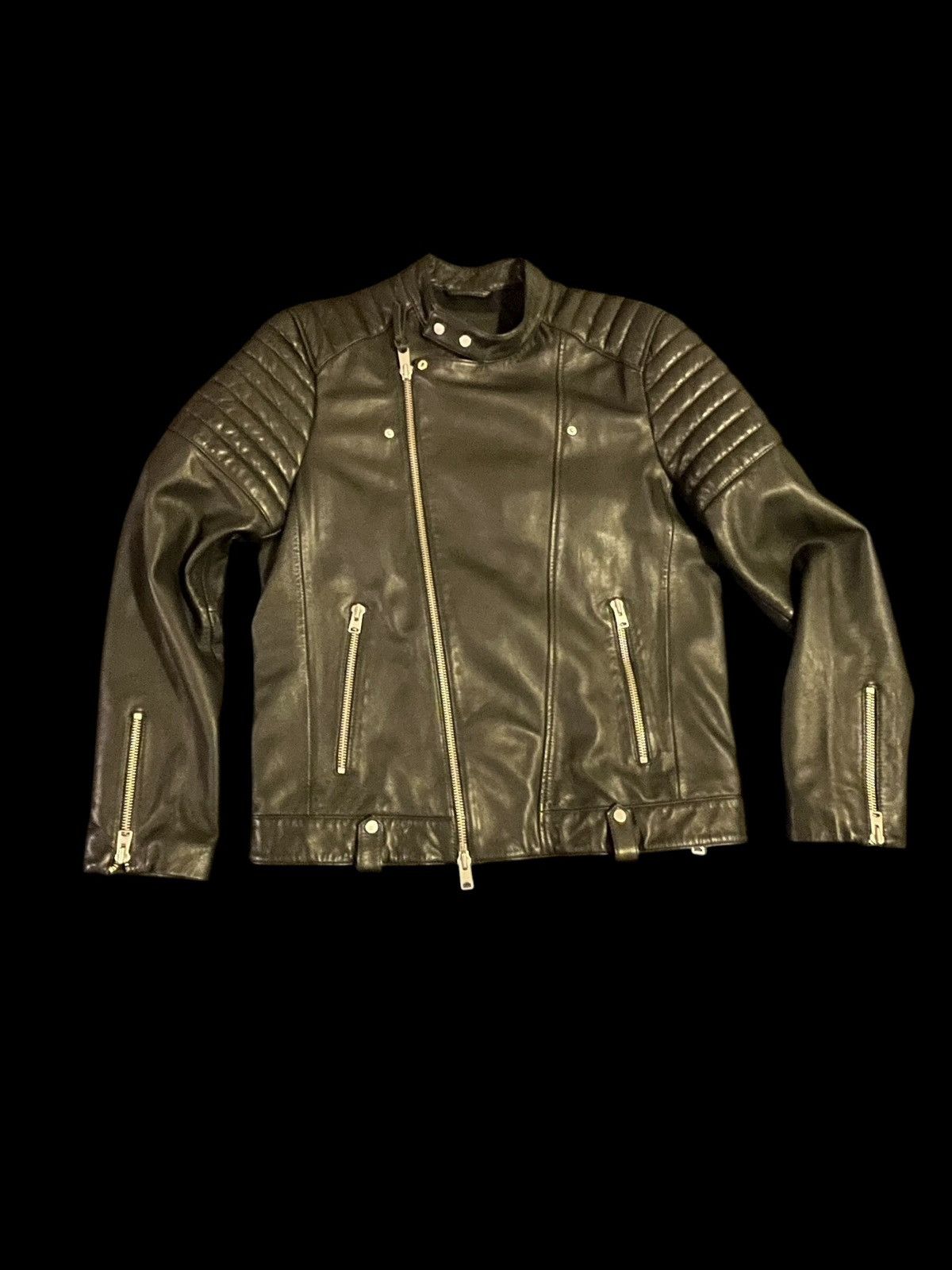 Allsaints Jasper Leather Biker Jacket Size US L / EU 52-54 / 3 - 2 Thumbnail