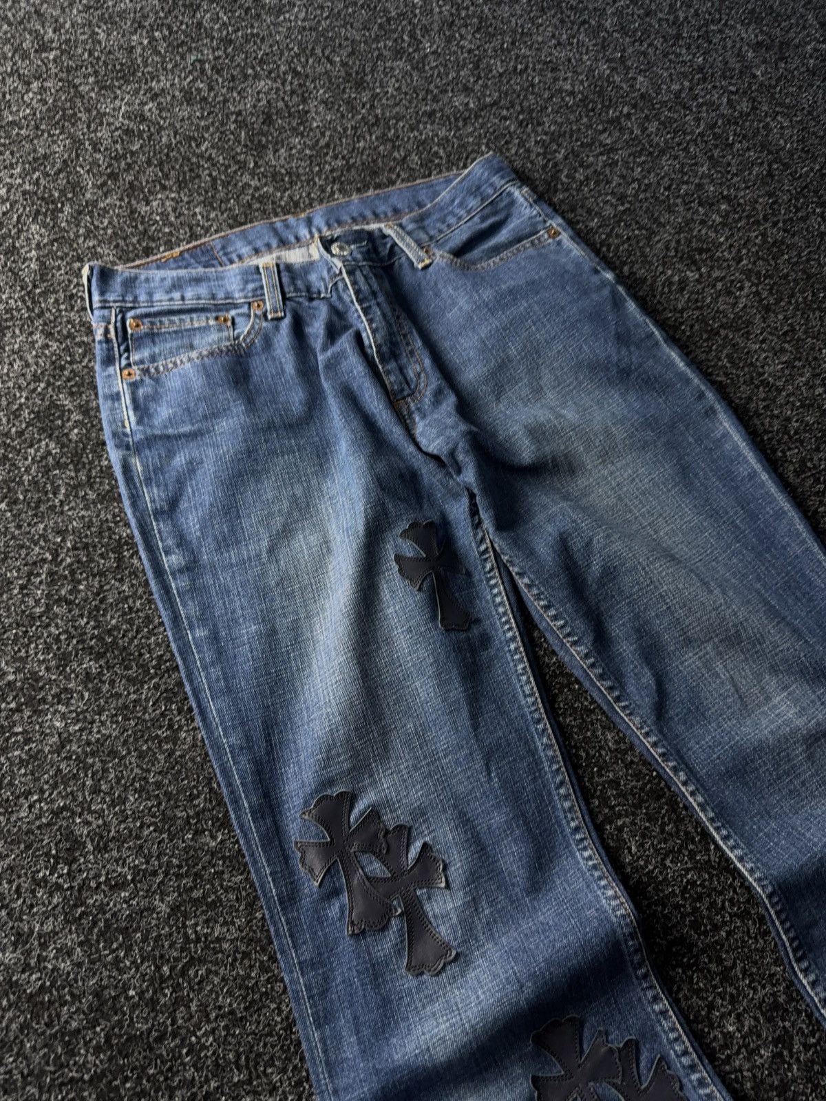 Designer × Japanese Brand × Levi's 🔥Levi’s Flared Chrome Hearts Style Cross Denim jeans Size 30" / US 8 / IT 44 - 5 Thumbnail