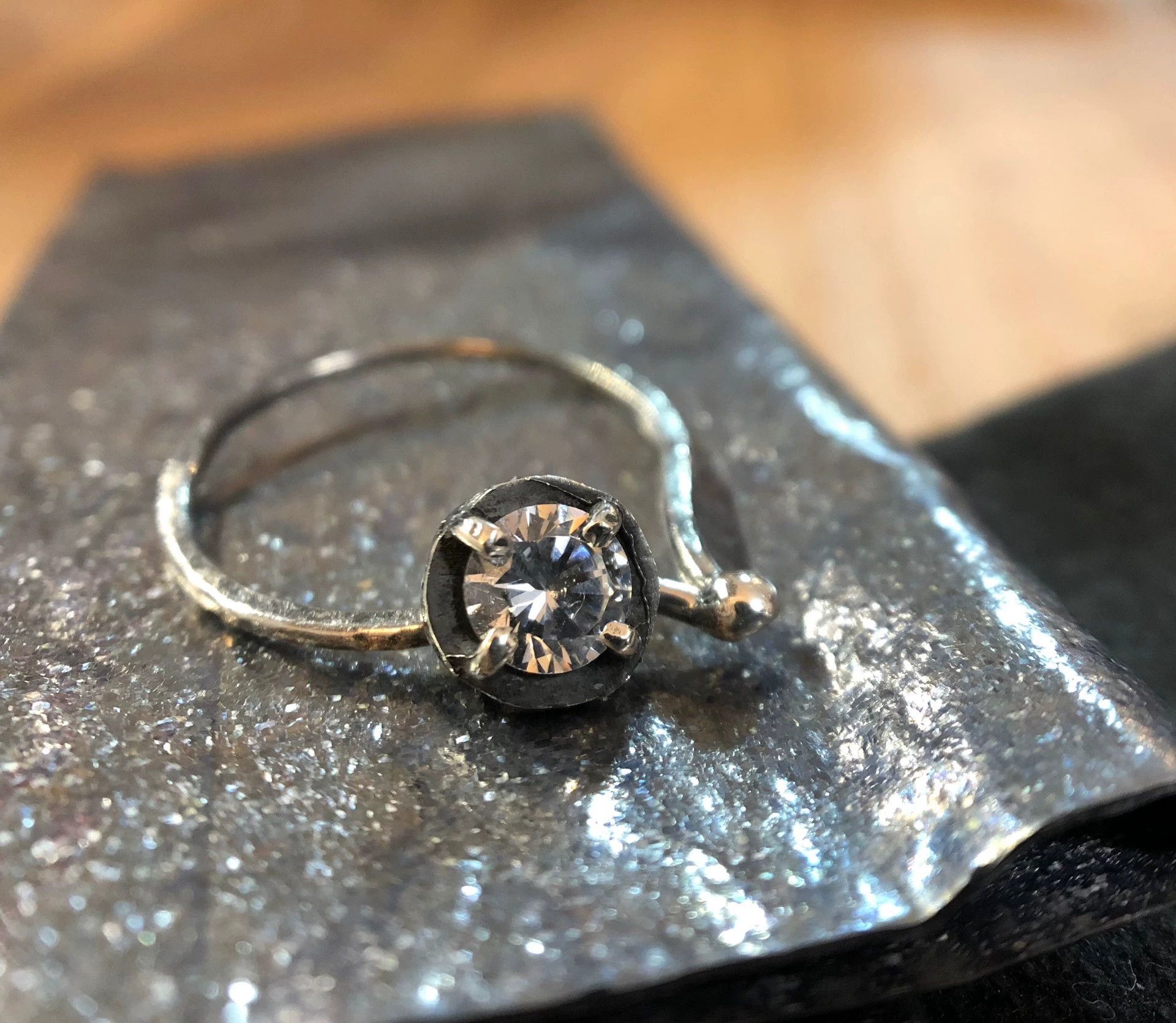 DETAJ Detaj Zircon Seed Vintage Sterling Silver Ring Size ONE SIZE - 1 Thumbnail