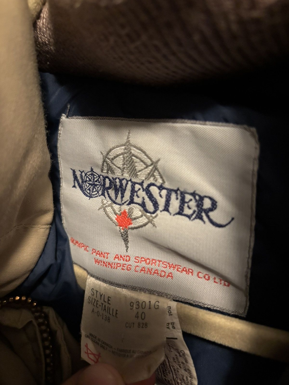 The North Face Beige/tan vintage down coat, Norwester brand Size US L / EU 52-54 / 3 - 5 Thumbnail