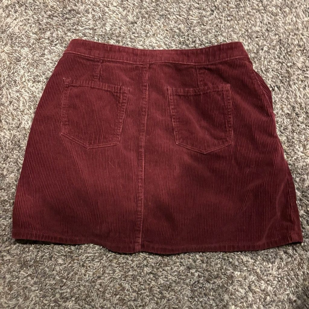 Arizona Jean Co. Arizona Burgundy Corduroy Mini Skirt Size 34" / US 12 / IT 48 - 3 Thumbnail