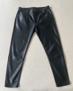 Zara Faux Leather Mini Flare Legging Pants Ecru Size XXL