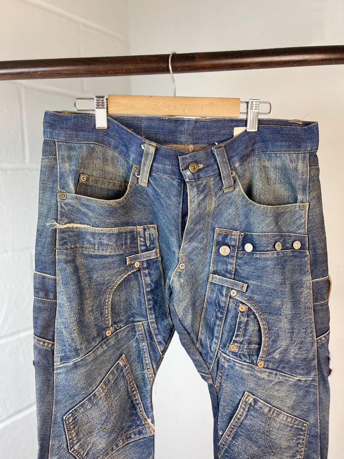 20471120 × Beauty Beast A/W2000 20471120 Reconstruction Denim Pants Size US 34 / EU 50 - 6 Thumbnail