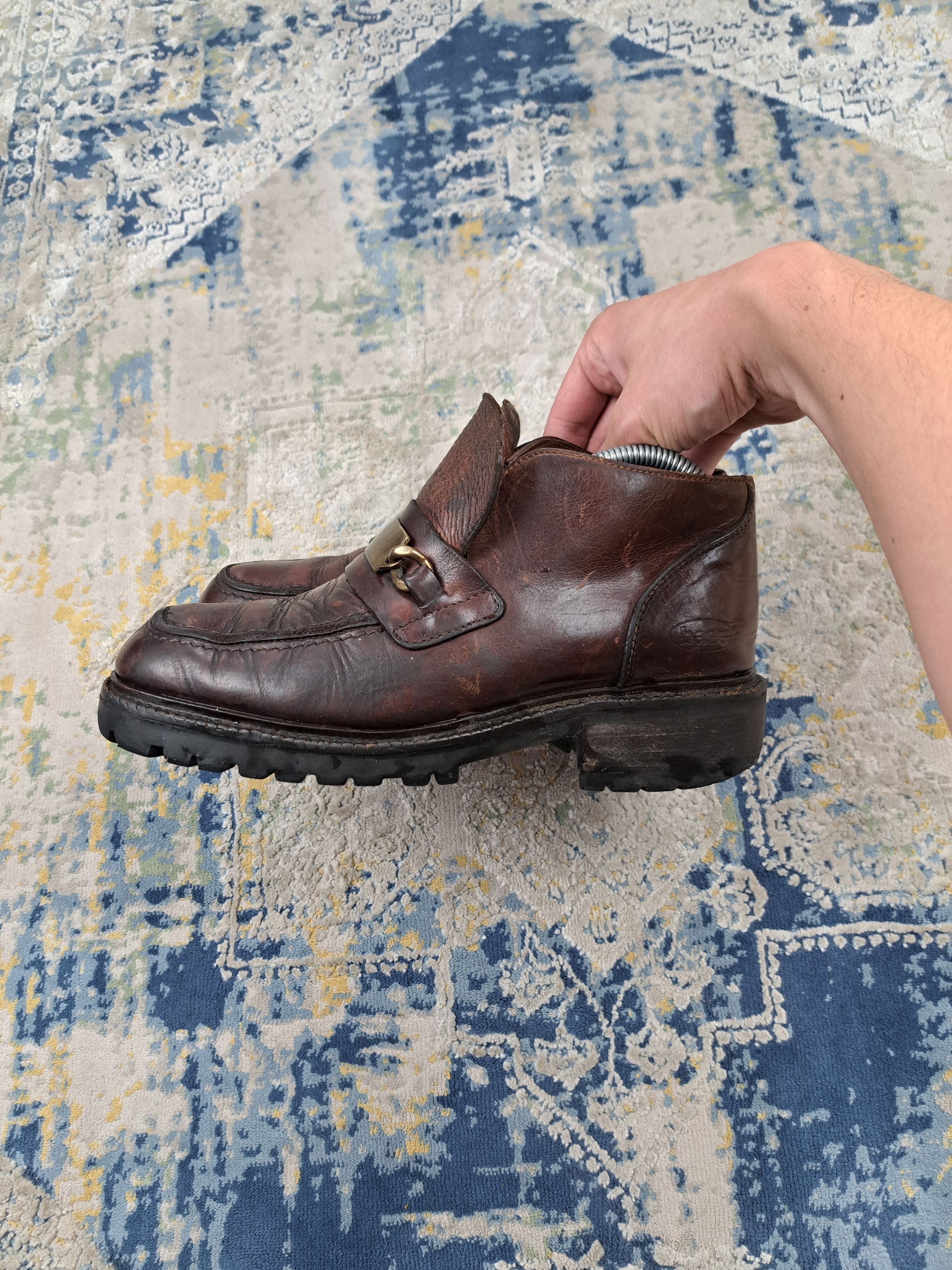 Vintage 80s Base London Chunky Leather Boots Rave Like Seditionaries Size US 7 / EU 40 - 4 Thumbnail