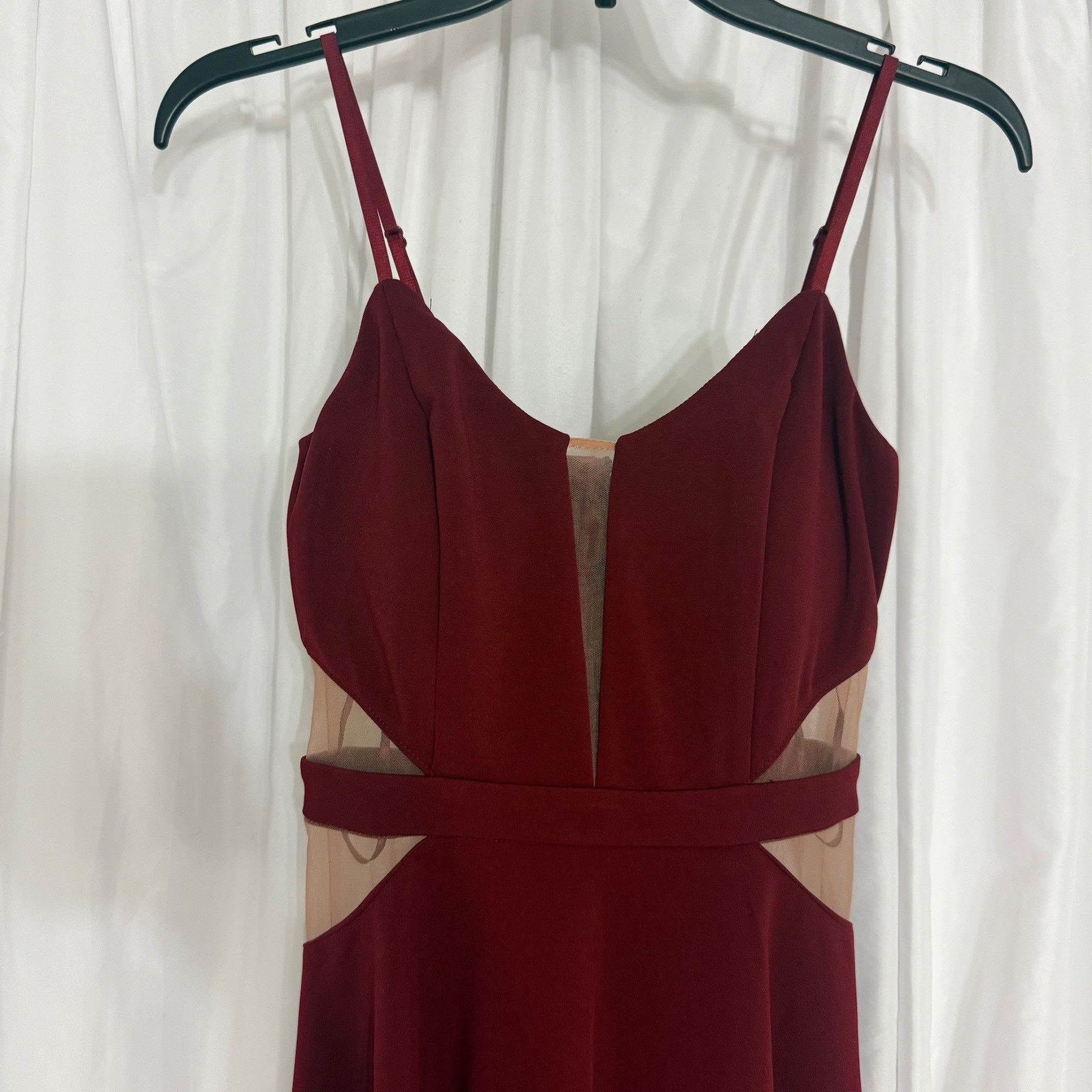 Other Mystic Burgundy Fit & Flare Dress Sheer Cutouts Adjustable S Size S / US 4 / IT 40 - 3 Thumbnail