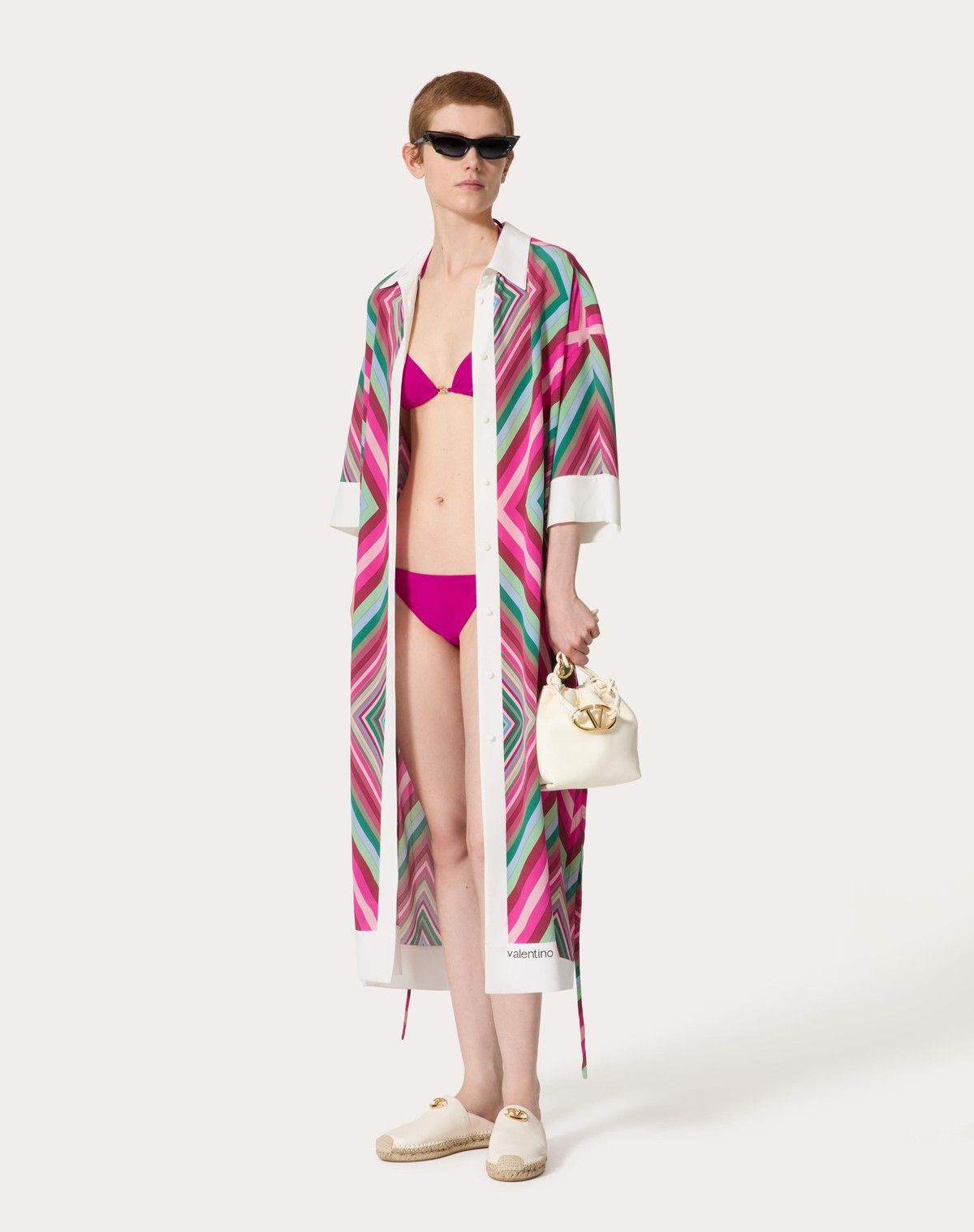 Valentino o1s1wg110525 Foulard Popeline Short Dress in Multicolor Size XS / US 0-2 / IT 36-38 - 4 Thumbnail