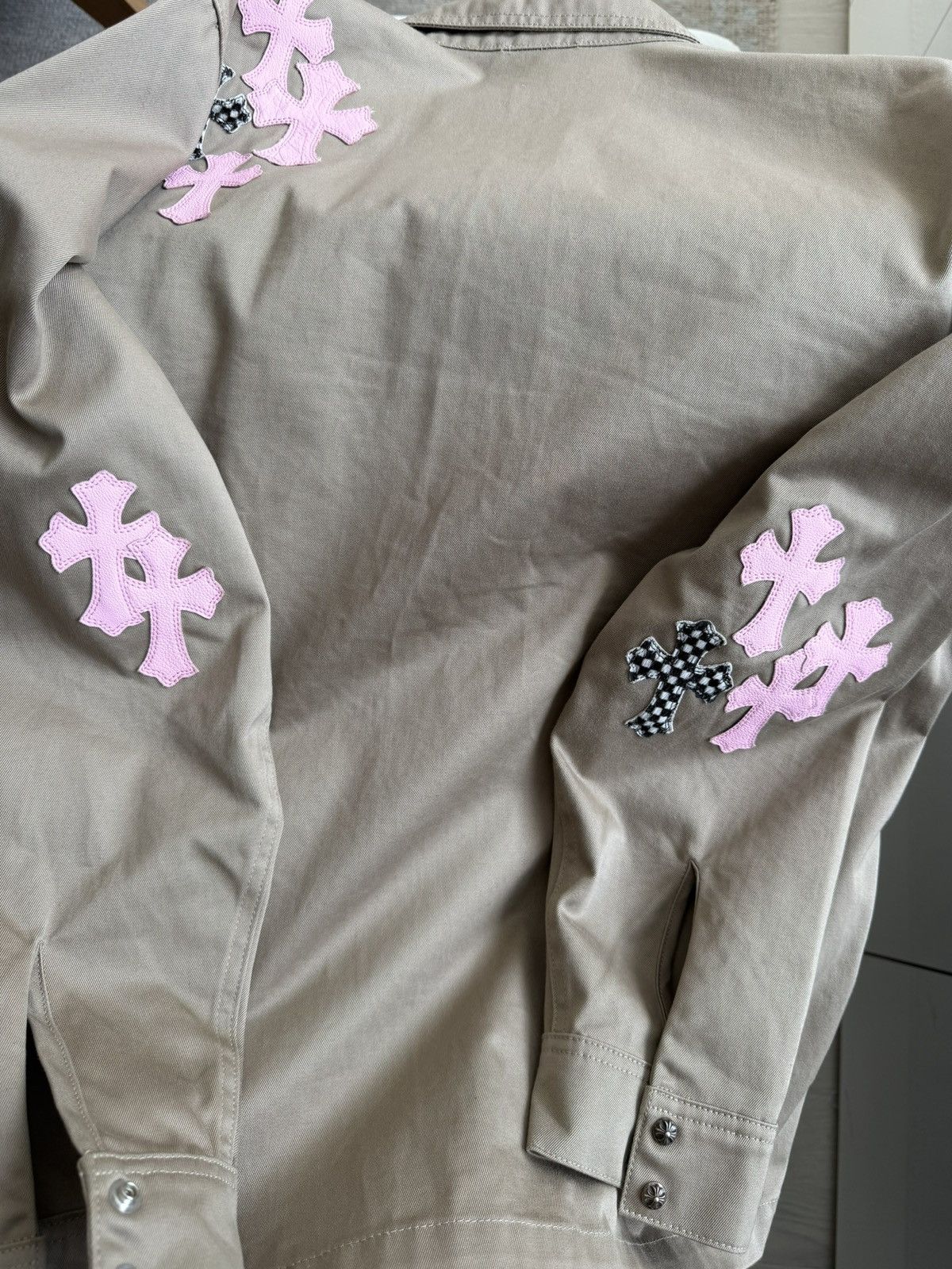 Chrome Hearts Chrome Hearts Tan Work Dog w. Pink & Checkered Cross Patches Size US XL / EU 56 / 4 - 19 Thumbnail