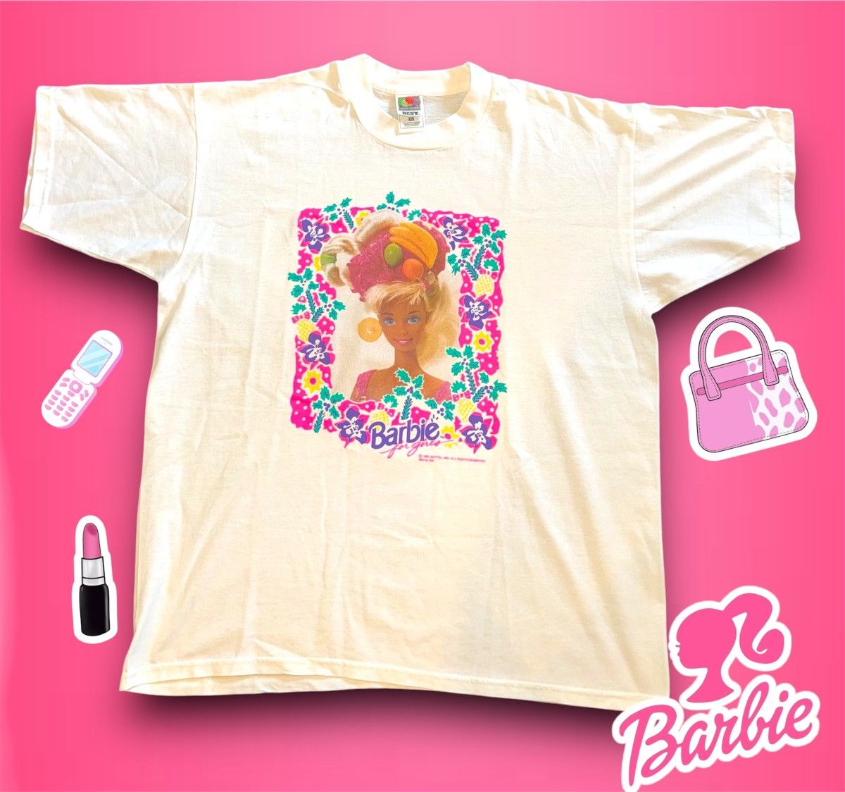 Vintage Vintage 1991 Barbie Tshirt Size US XL / EU 56 / 4 - 1 Thumbnail