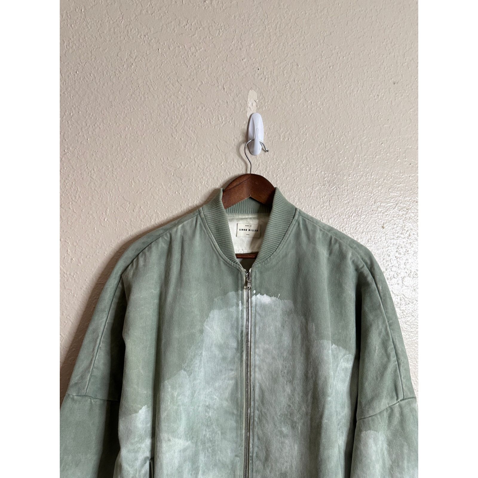 Simon Miller Simon Miller Stone Washed Sage Green Bomber Denim Jacket Size US M / EU 48-50 / 2 - 12 Thumbnail
