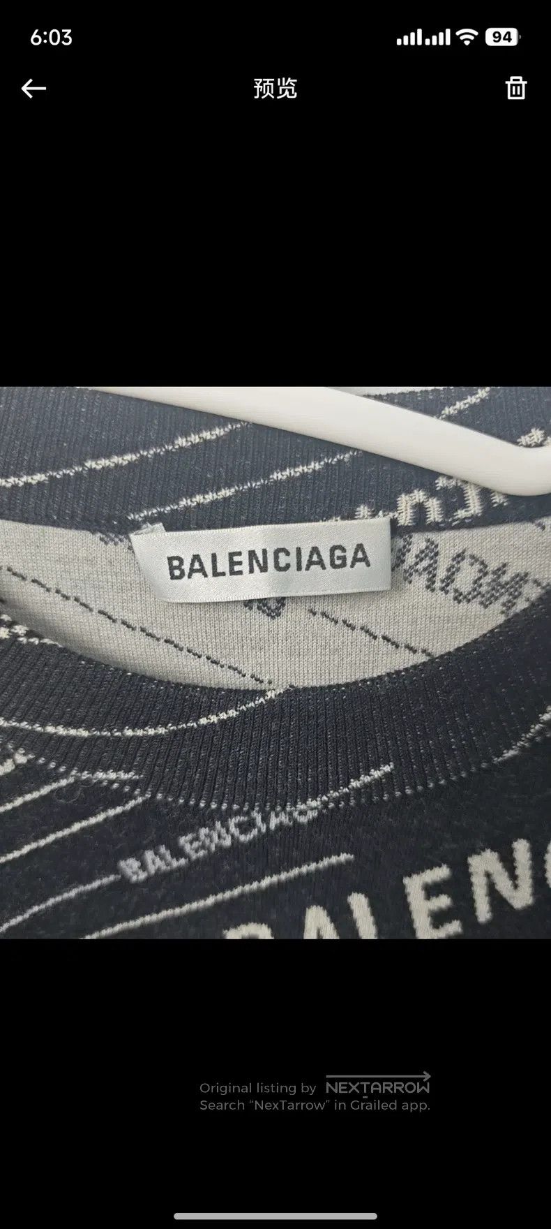 Balenciaga Balenciaga Black Printed Logo Sweater Size US S / EU 44-46 / 1 - 2 Thumbnail