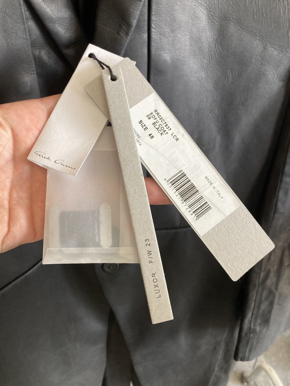 Rick Owens BRAND NEW/ Rick Owens Edfu Leather Coat Size US M / EU 48-50 / 2 - 7 Thumbnail