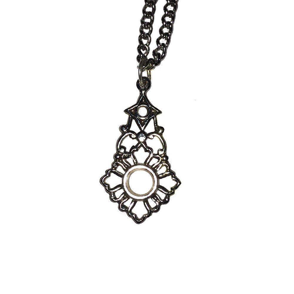 Designer Vintage Silver Tone Filigree Pendant Charm Necklace Size ONE SIZE - 1 Thumbnail