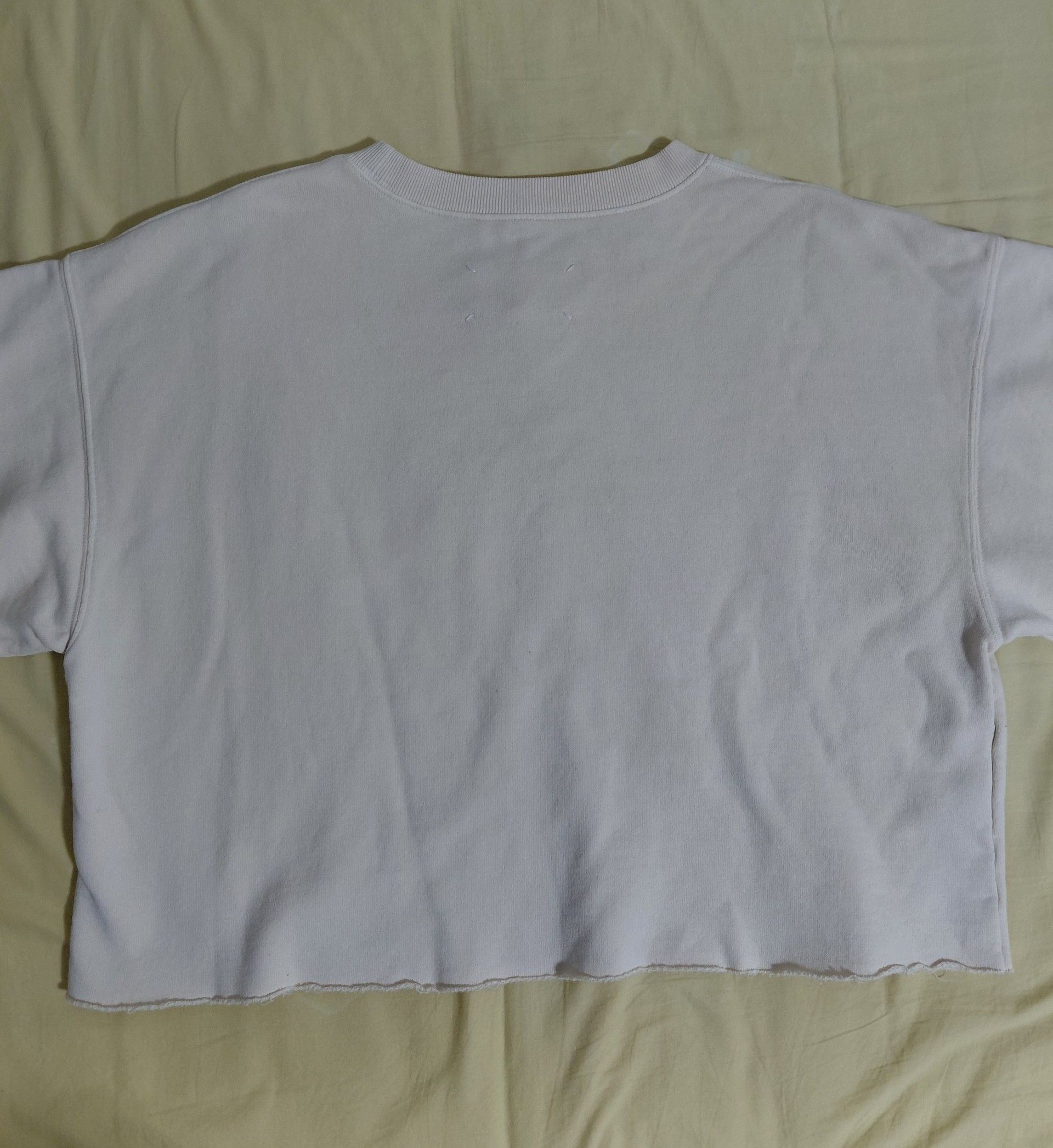 Maison Margiela Maison Margiela Distressed Logo Cropped Sweatshirt Wit Label Size L / US 10 / IT 46 - 6 Thumbnail