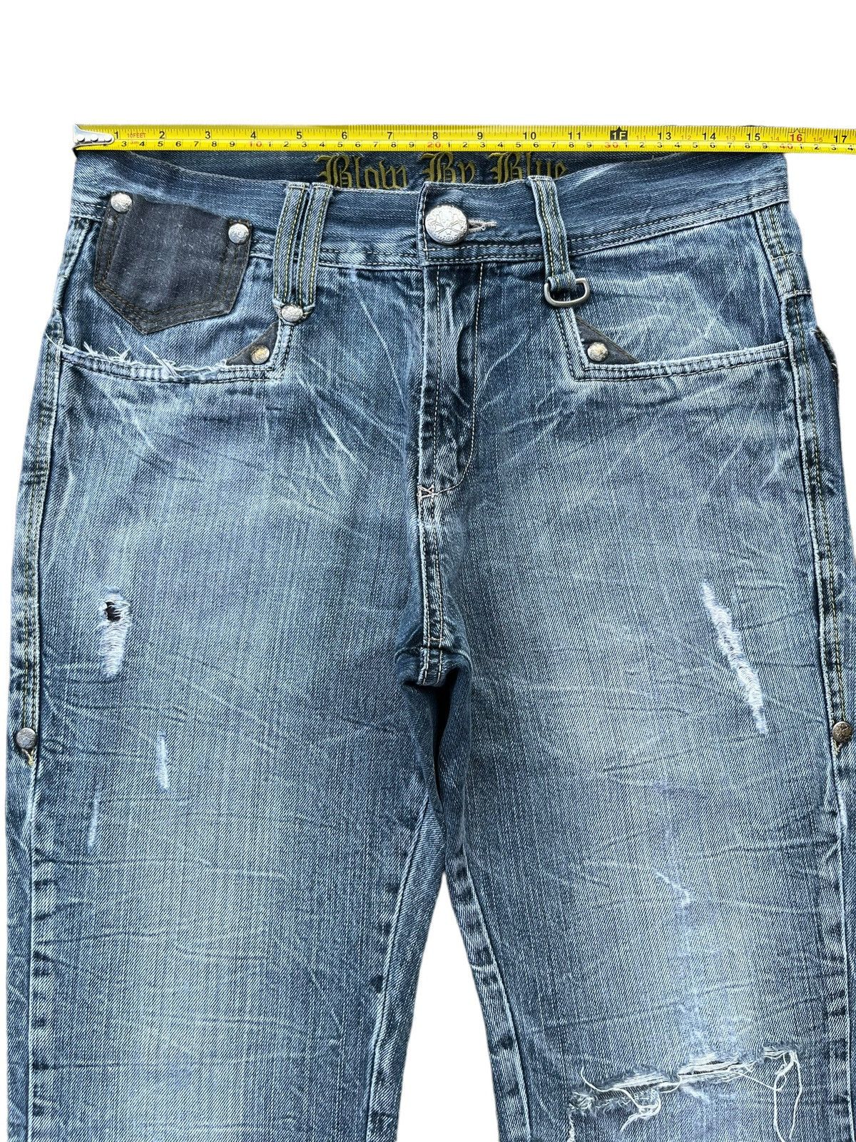 Japanese Brand × Seditionaries Vintage Japanese Brand Blow by Blue Punk Distressed Jeans Size US 31 - 17 Thumbnail