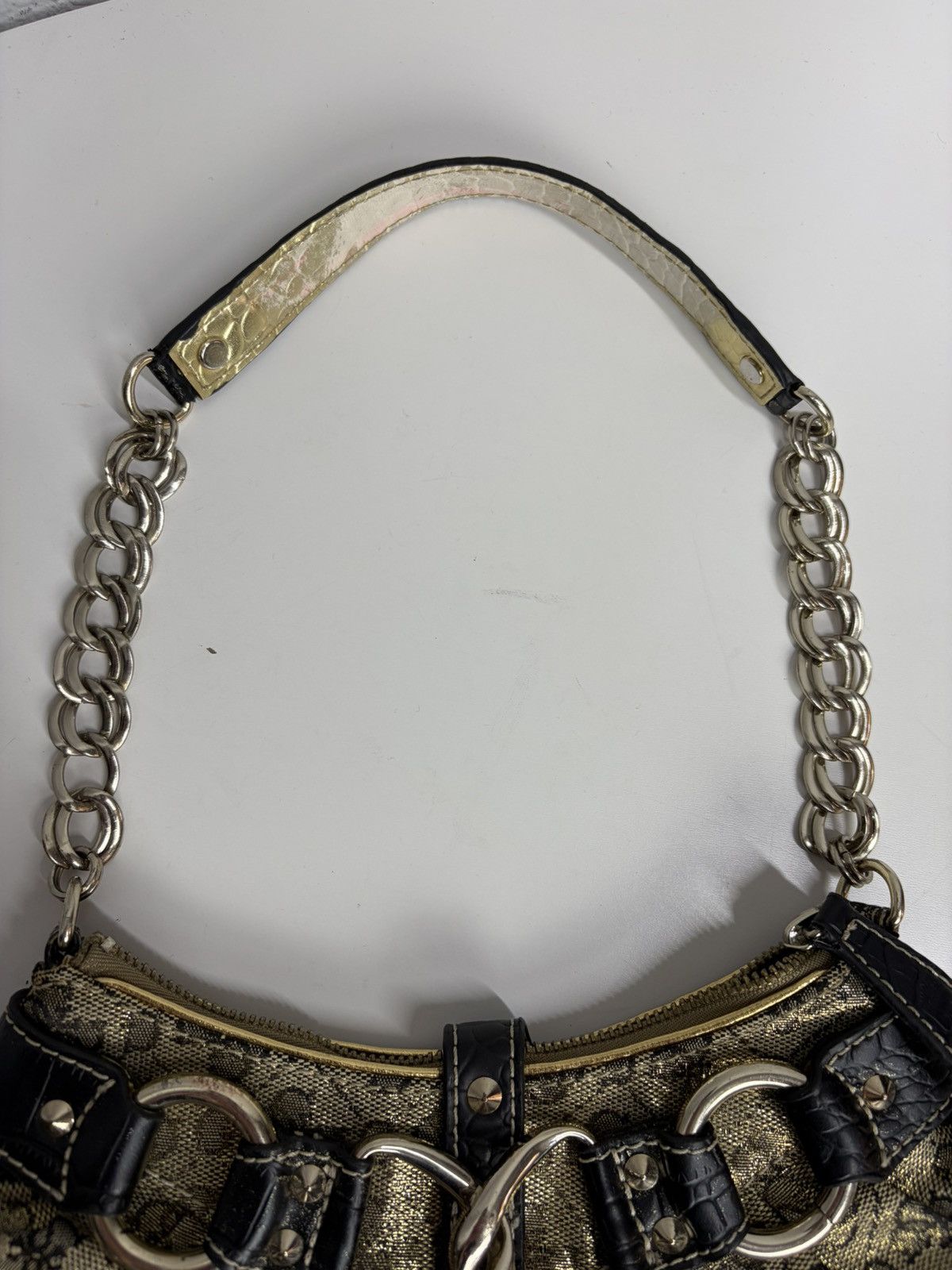 Guess Archive Guess Gold Metal y2k Baguette Shoulder Mini Bag Size ONE SIZE - 6 Thumbnail