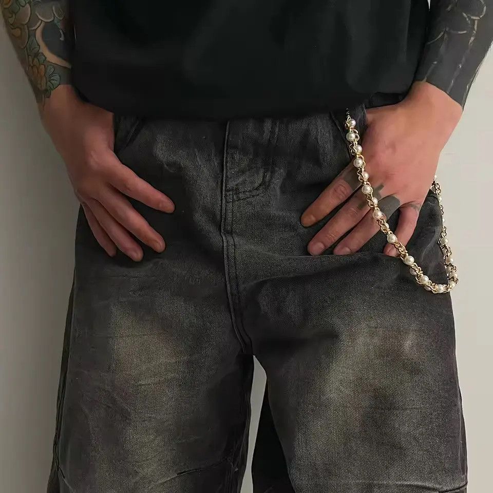 Jewelry Imitation Pearl Wallet Chain, Pants Chain Size ONE SIZE - 2 Thumbnail