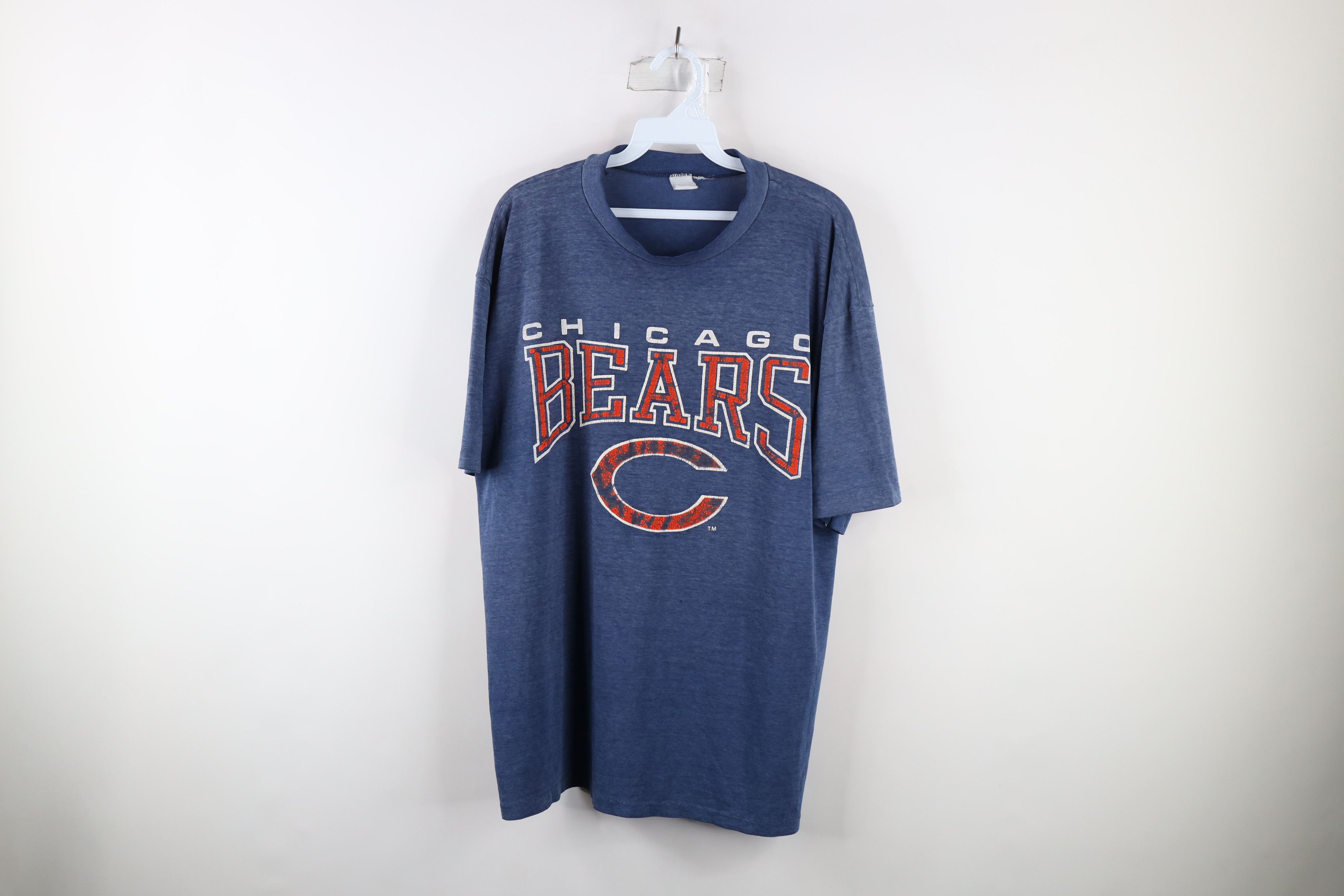 image of Vintage 80's Chicago Bears Football Short Sleeve T-Shirt Usa in Blue, Men's (Size XL)