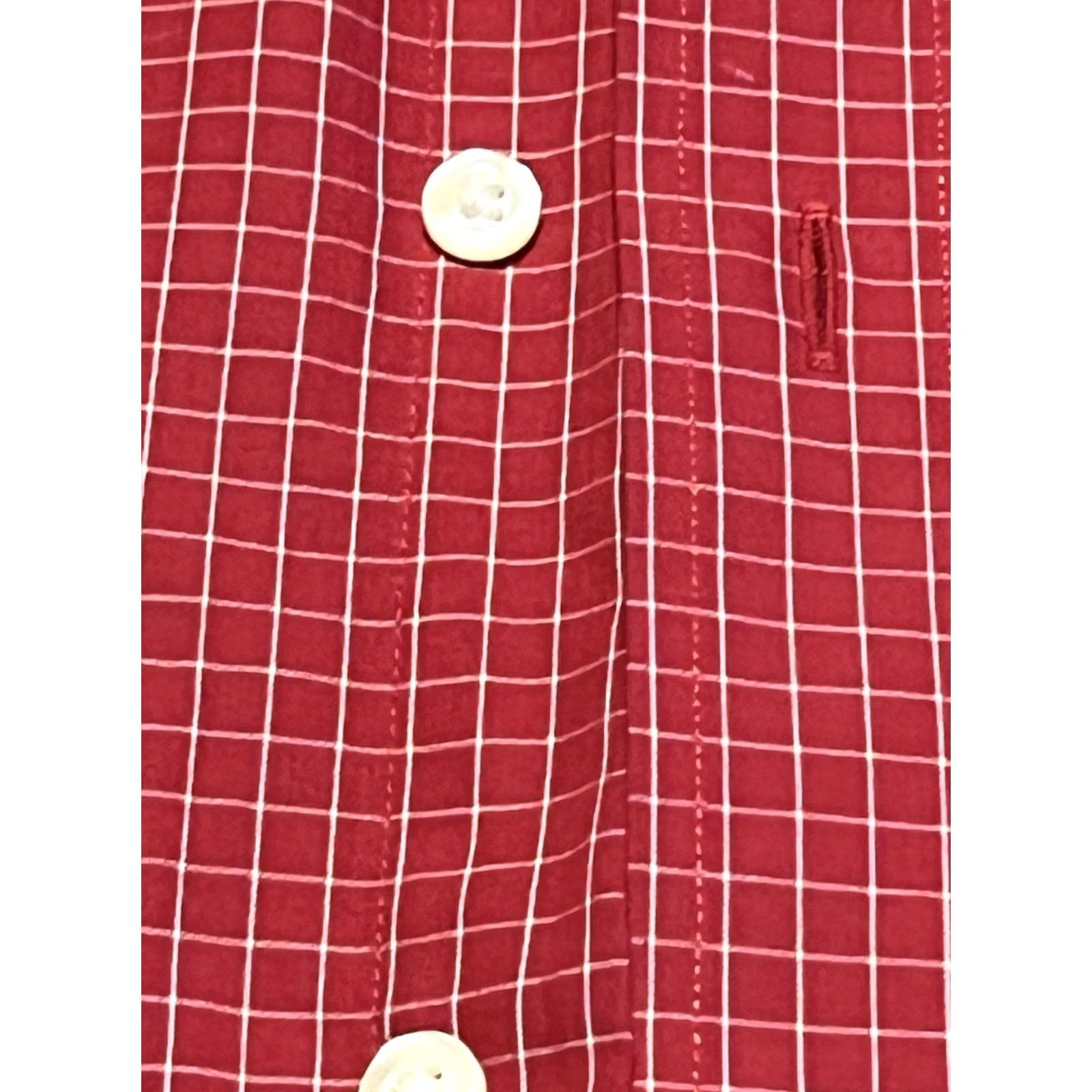 Vintage Razorback Collection Dress Shirt Men XL Red 100% Cotton Non-Iron Pinpoint Long Sleeve Mens Size 46R - 3 Thumbnail
