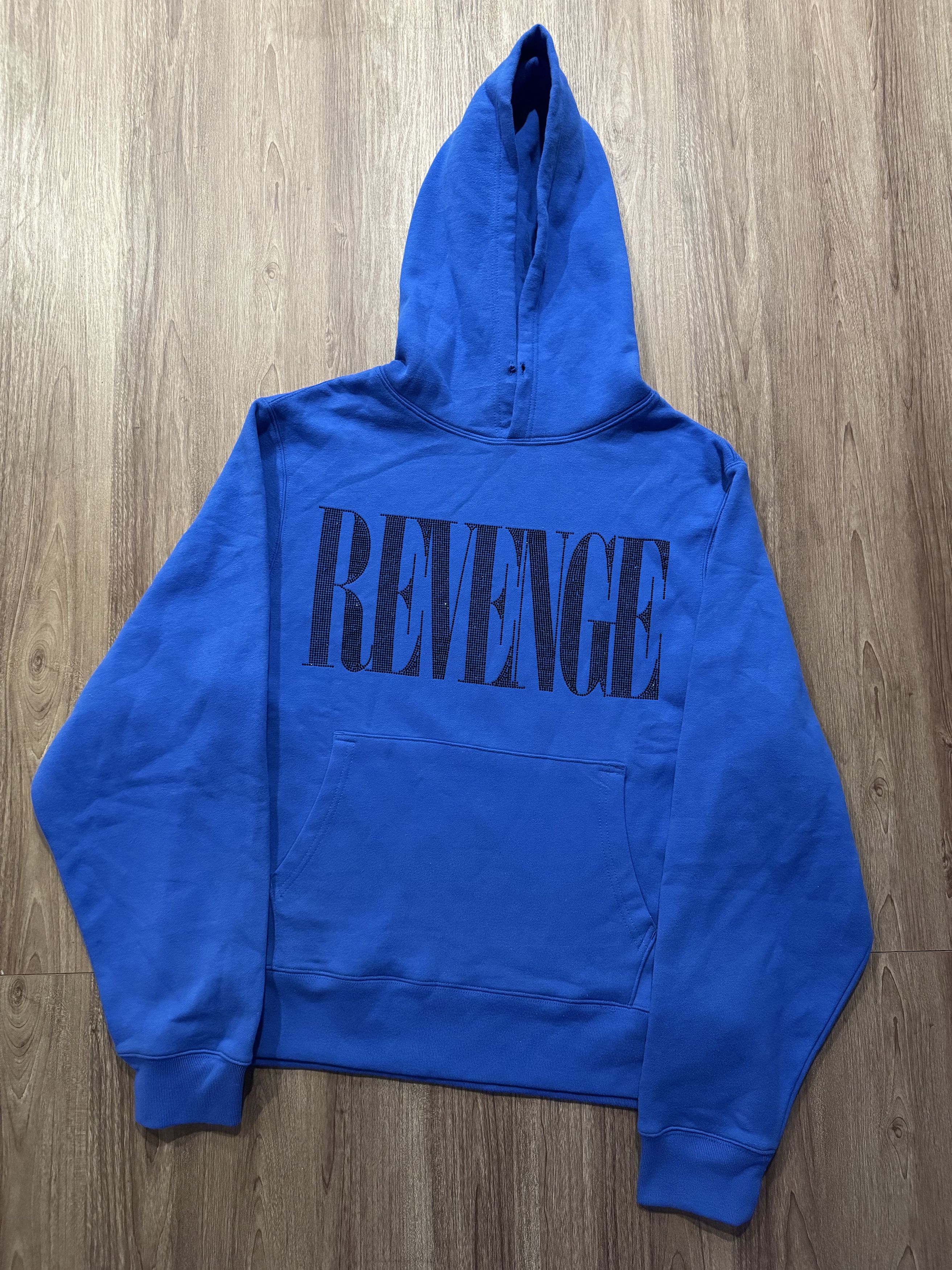 Image of Revenge Blue Nirvana Rhinestone Hoodie, Men's (Size 2XL)