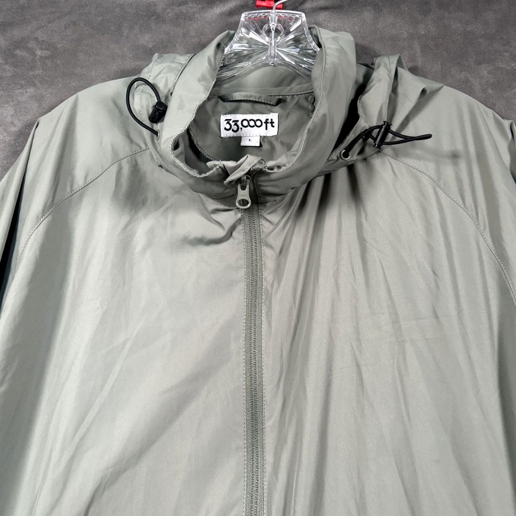 Vintage 33,000ft Hooded Windbreaker Jacket Mens L Green Full Zip Lightweight Packable Size US L / EU 52-54 / 3 - 2 Thumbnail