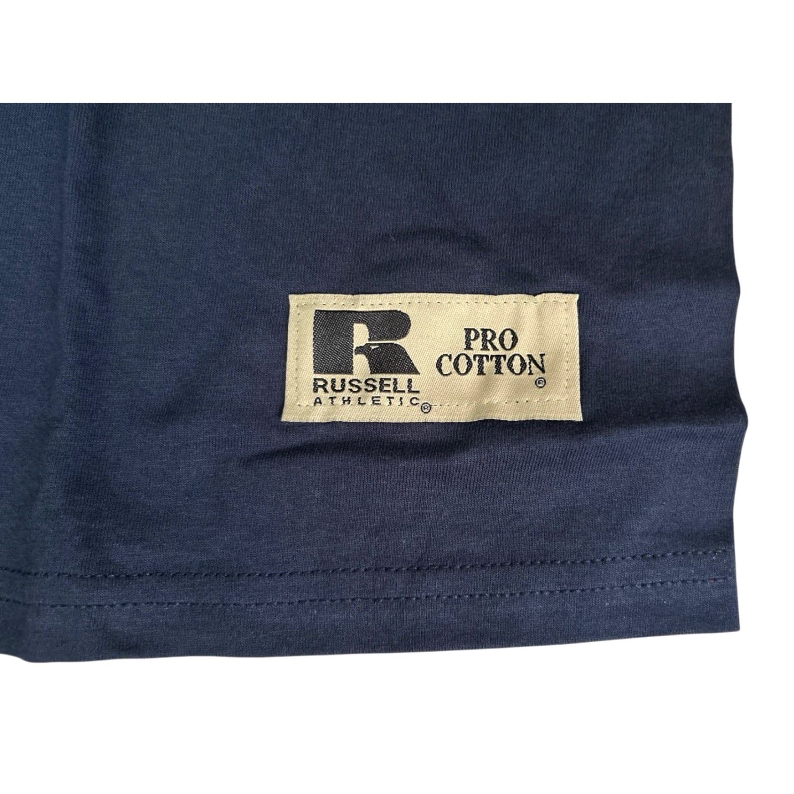 Russell Athletic VINTAGE Russell Athletic Shirt Mens M Navy Blue Mock Neck Pro Cotton 90s NOS NWT Long Sleeve 28" 22" 25" sleeves Size US M / EU 48-50 / 2 - 5 Thumbnail