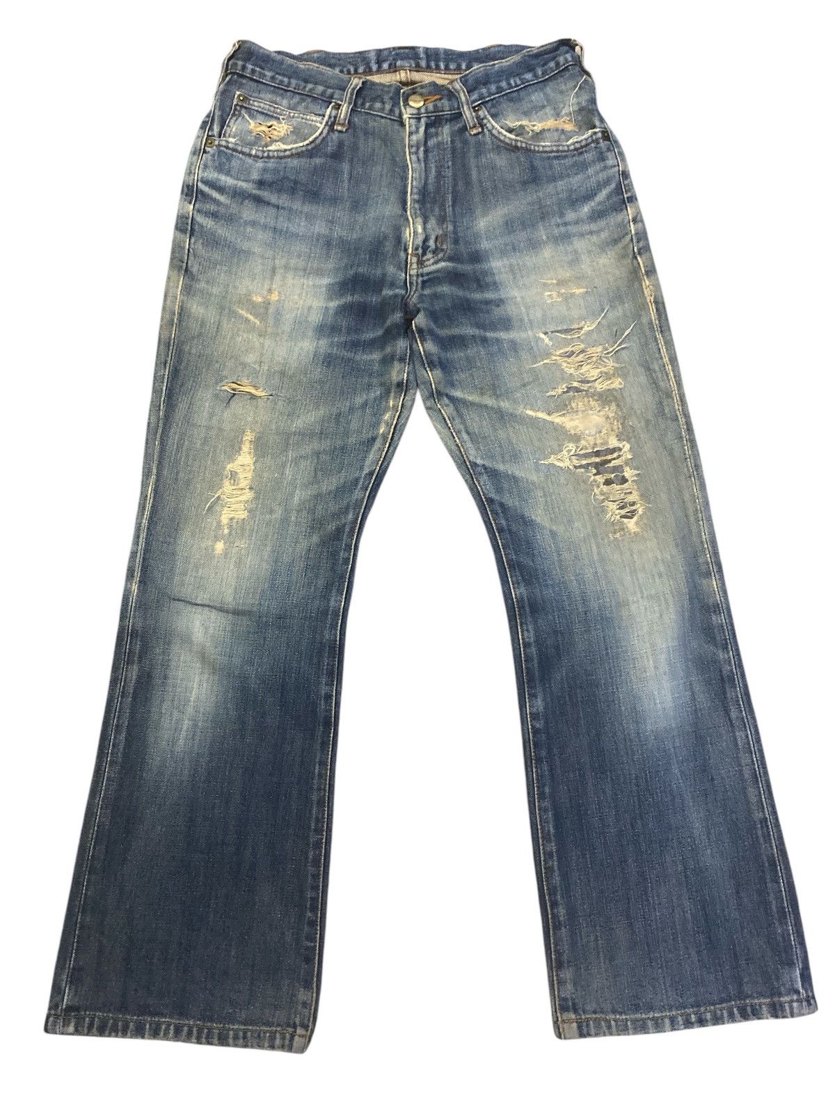 Vintage × Wrangler Wrangler Distressed Flared Denim Size US 31 - 1 Thumbnail