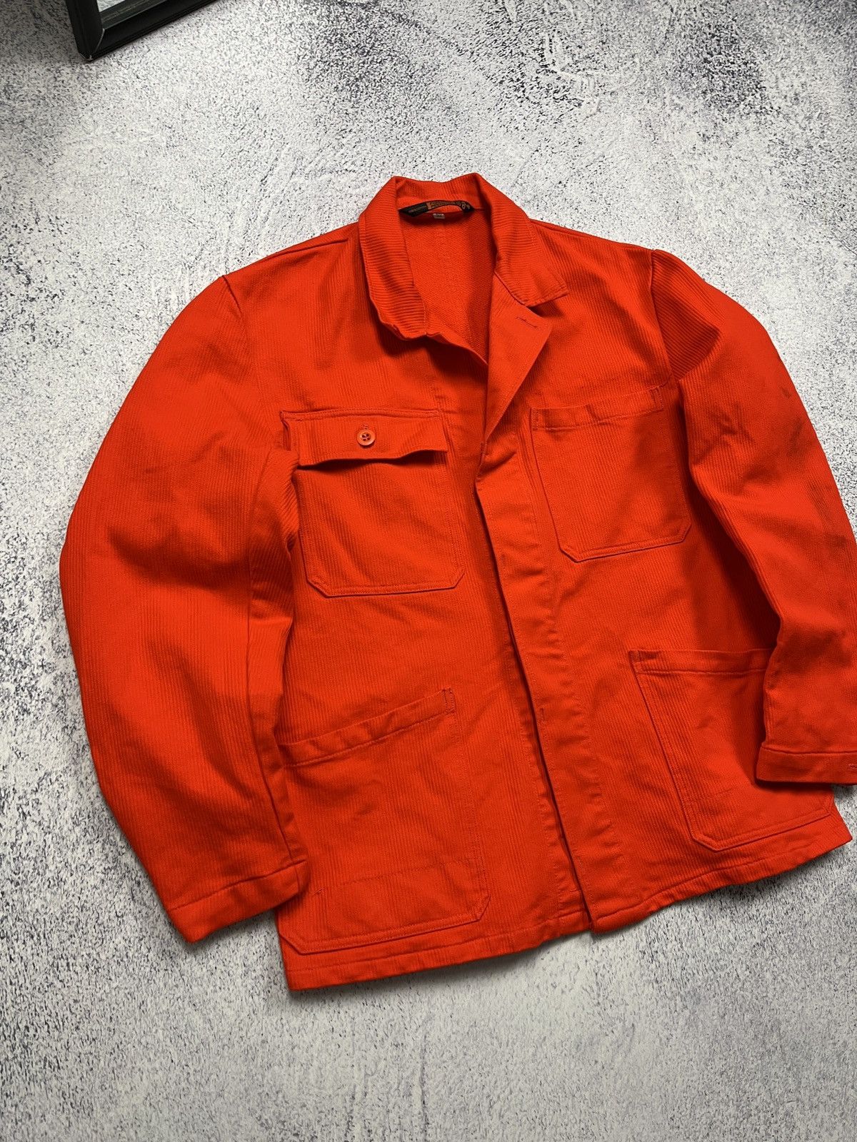 Le Laboureur Vintage 90’s Streule’s German Workwear Chore Jacket Orange Size US L / EU 52-54 / 3 - 4 Thumbnail