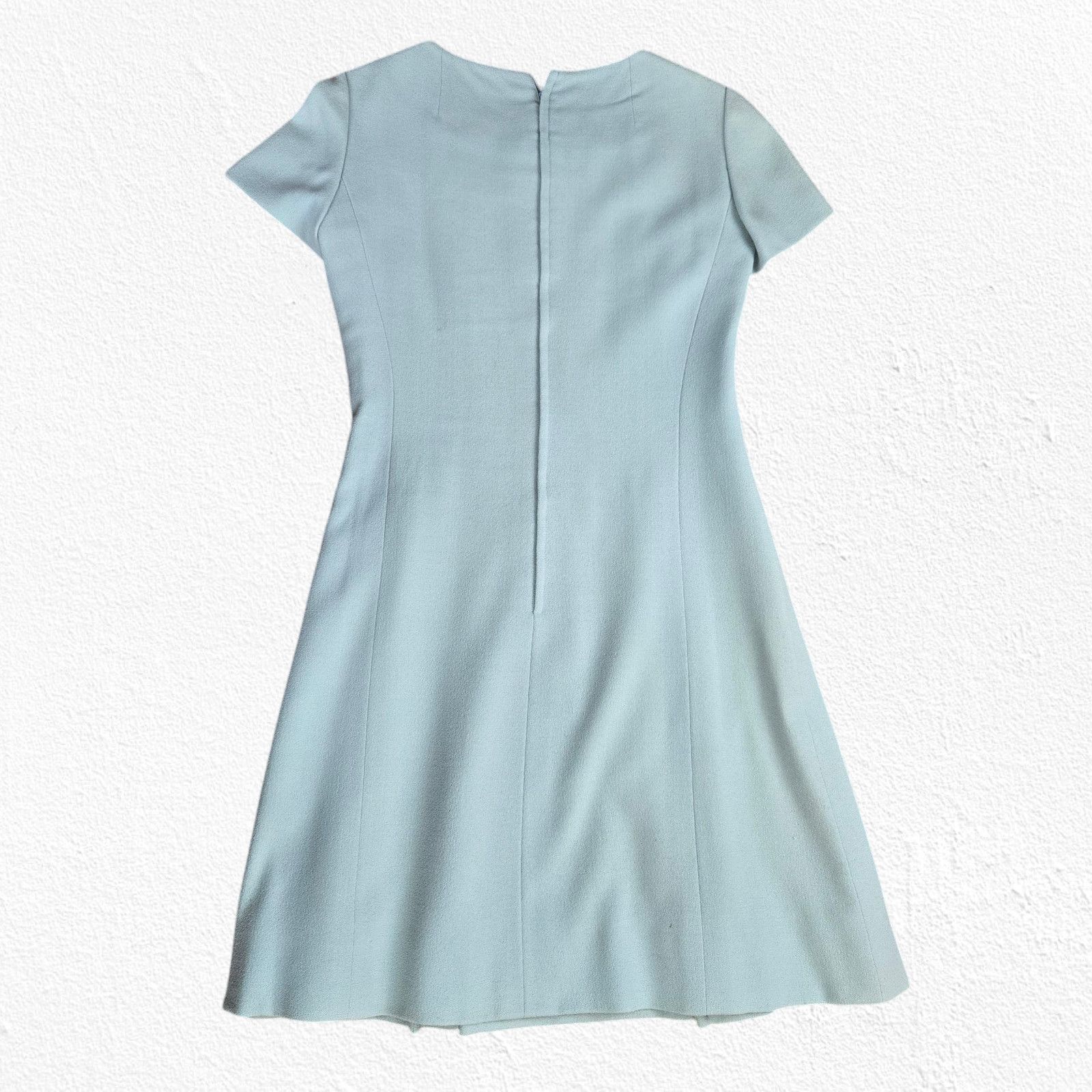 Vintage 1960s Ice Blue Mod A-Line Dress Size 6 Size M / US 6-8 / IT 42-44 - 15 Thumbnail