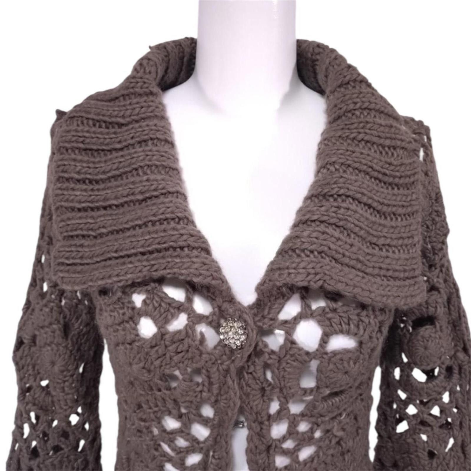 Other Boho crocheted knit 2000s long cardigan Size XS / US 0-2 / IT 36-38 - 5 Thumbnail