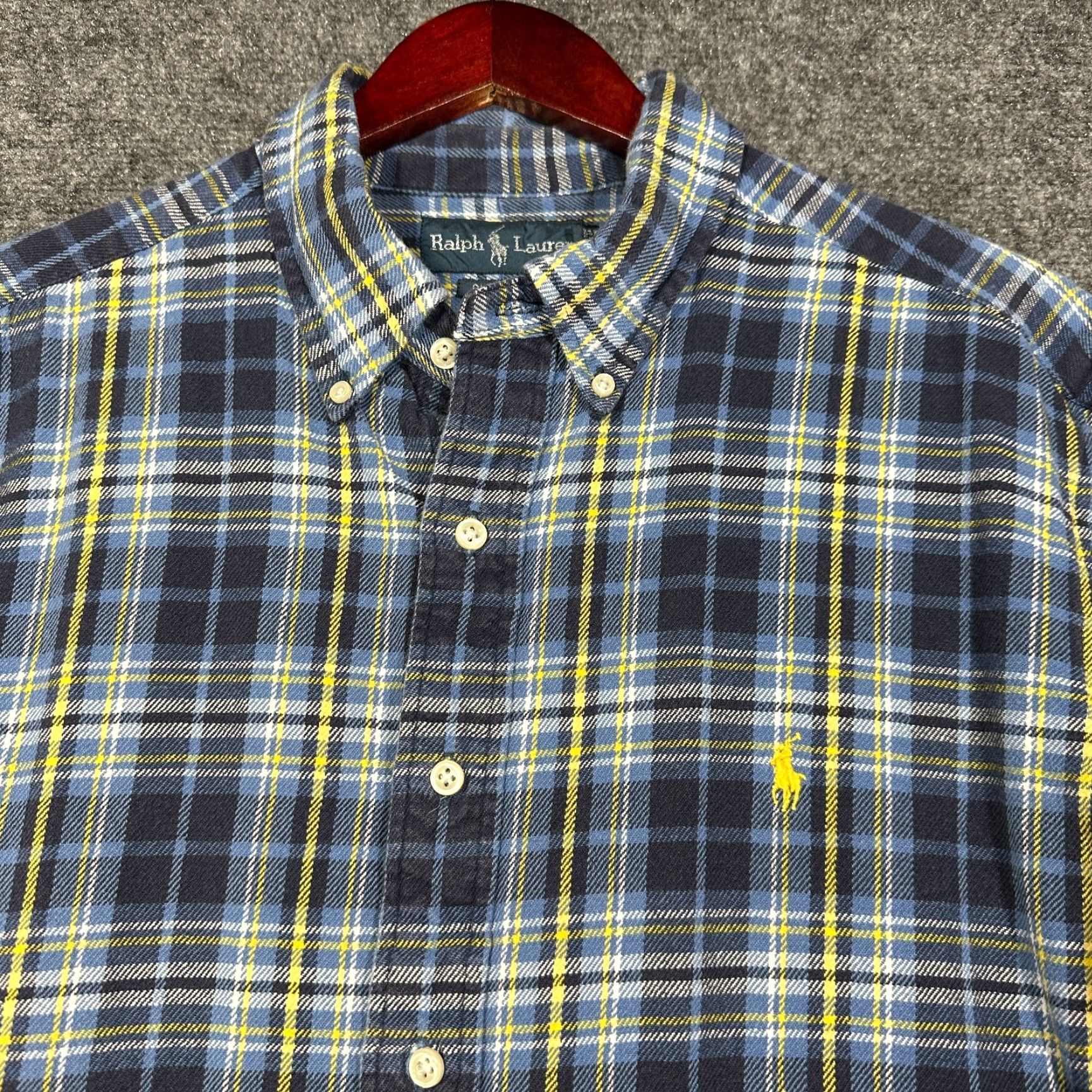 Ralph Lauren Ralph Lauren Shirt Mens XL Classic Fit Blue Plaid Cotton Flannel Button Down Size US XL / EU 56 / 4 - 5 Thumbnail