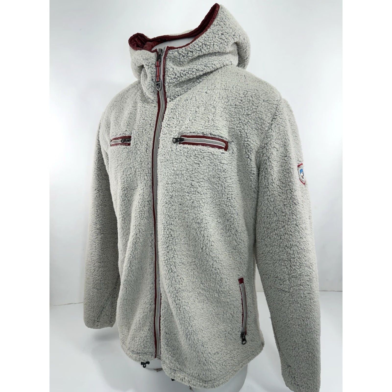 Vintage KuhL High Pile Sherpa Fleece Zip Hooded Mens M / L Jacket - EXCELLENT Size US L / EU 52-54 / 3 - 3 Thumbnail