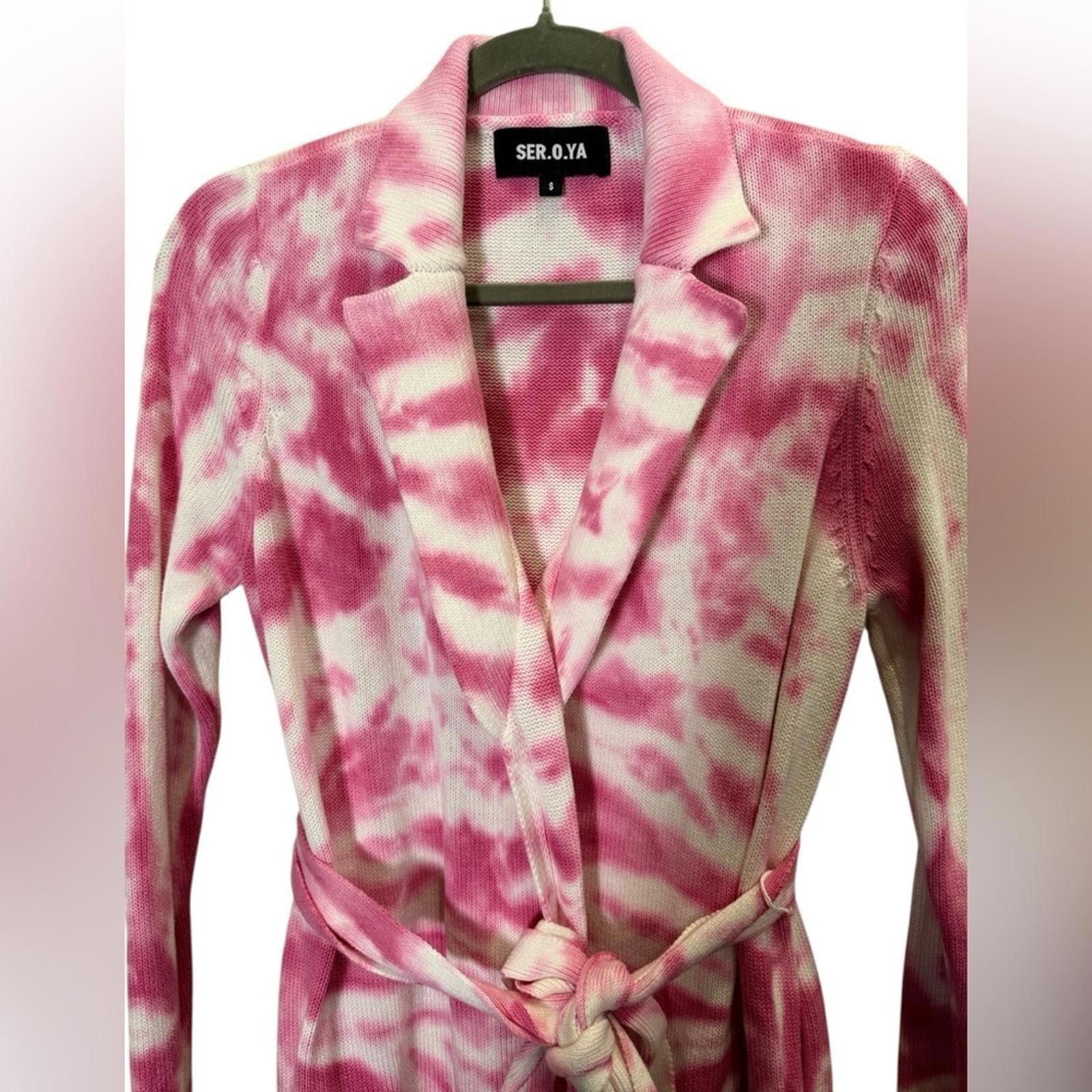 Other Ser.O.Ya Gloria Cardigan Full Length Pink Tie Dye sz S Size S / US 4 / IT 40 - 3 Thumbnail