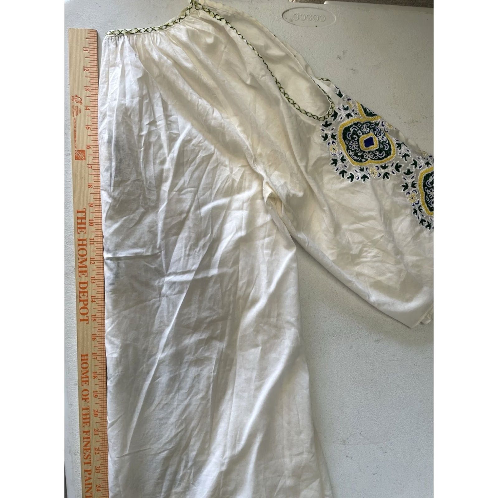 Vintage Pia Pauro White Top Women S Open Shoulders Embroidered Cotton Blouse Size S / US 4 / IT 40 - 6 Thumbnail