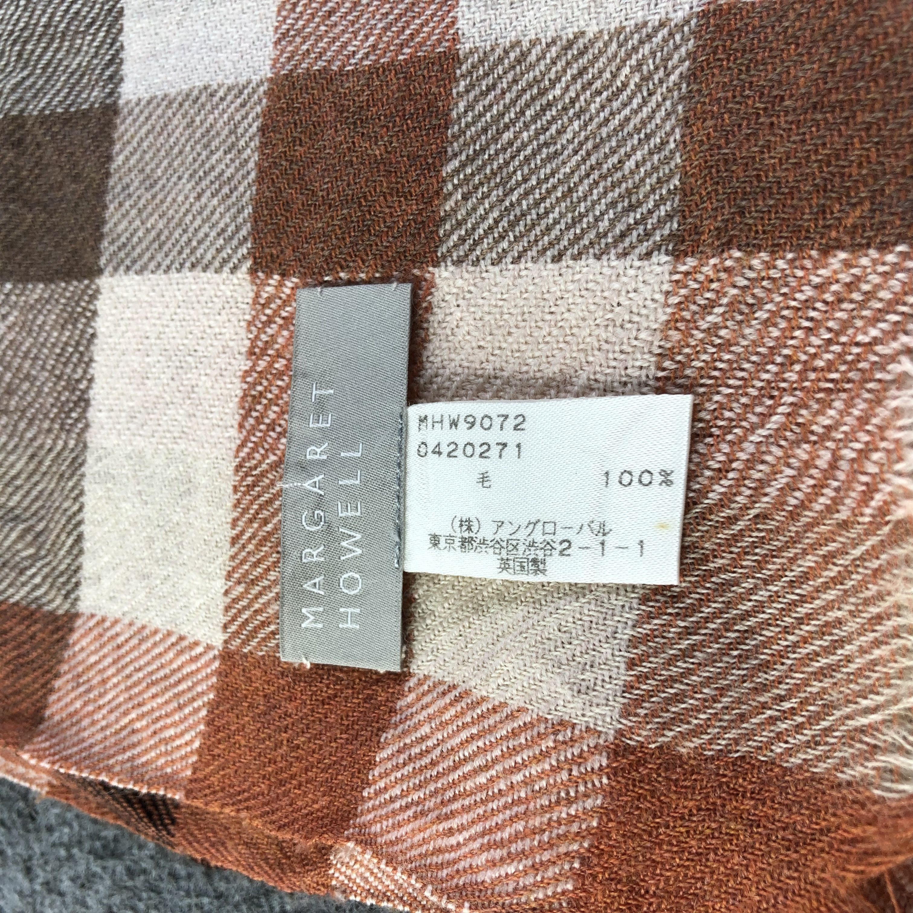 Margaret Howell Margaret Howell Gingham Wool Scarf Muffler Shawl V1250 Size ONE SIZE - 4 Thumbnail