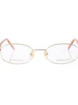 Burberry Burberry '90s Check Brown Gold Oval Frame Glasses Size ONE SIZE - 3 Thumbnail