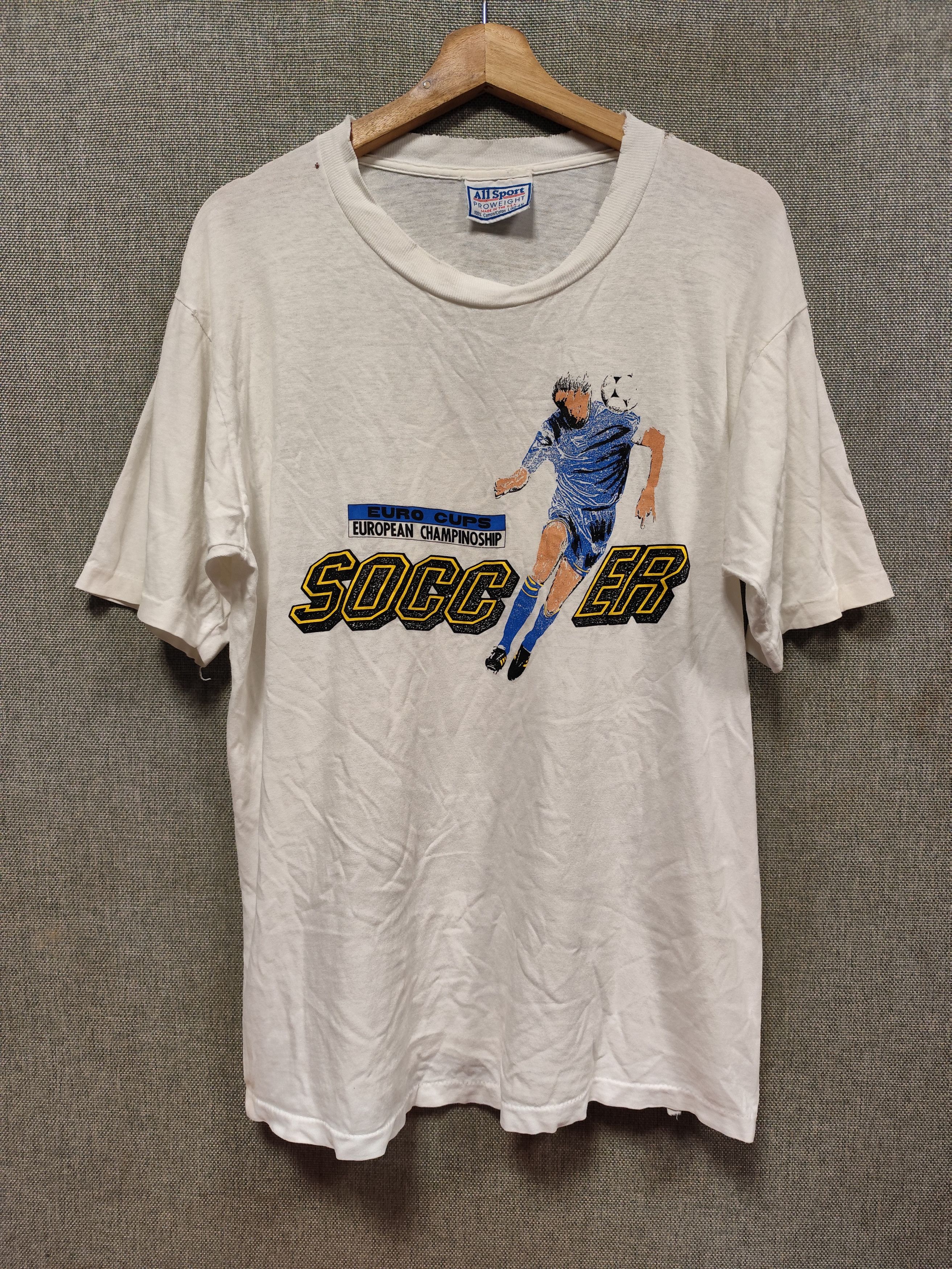 All Sport × UEFA × Vintage Vintage 90s t shirt uefa euro cups football made in usa Size US L / EU 52-54 / 3 - 1 Thumbnail