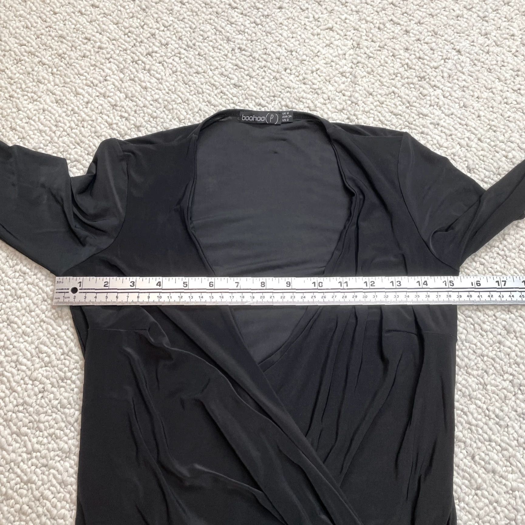 Boohoo Boohoo Dress Womens 2 Black Long Sleeve Belted Midi Stretch Polyester Ladies Size XS / US 0-2 / IT 36-38 - 5 Thumbnail
