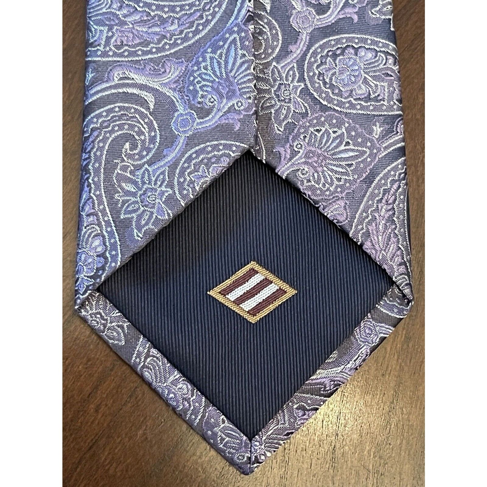 Joseph Abboud Joseph Abboud Purple Gray 100% Silk Made In China Size ONE SIZE - 2 Thumbnail
