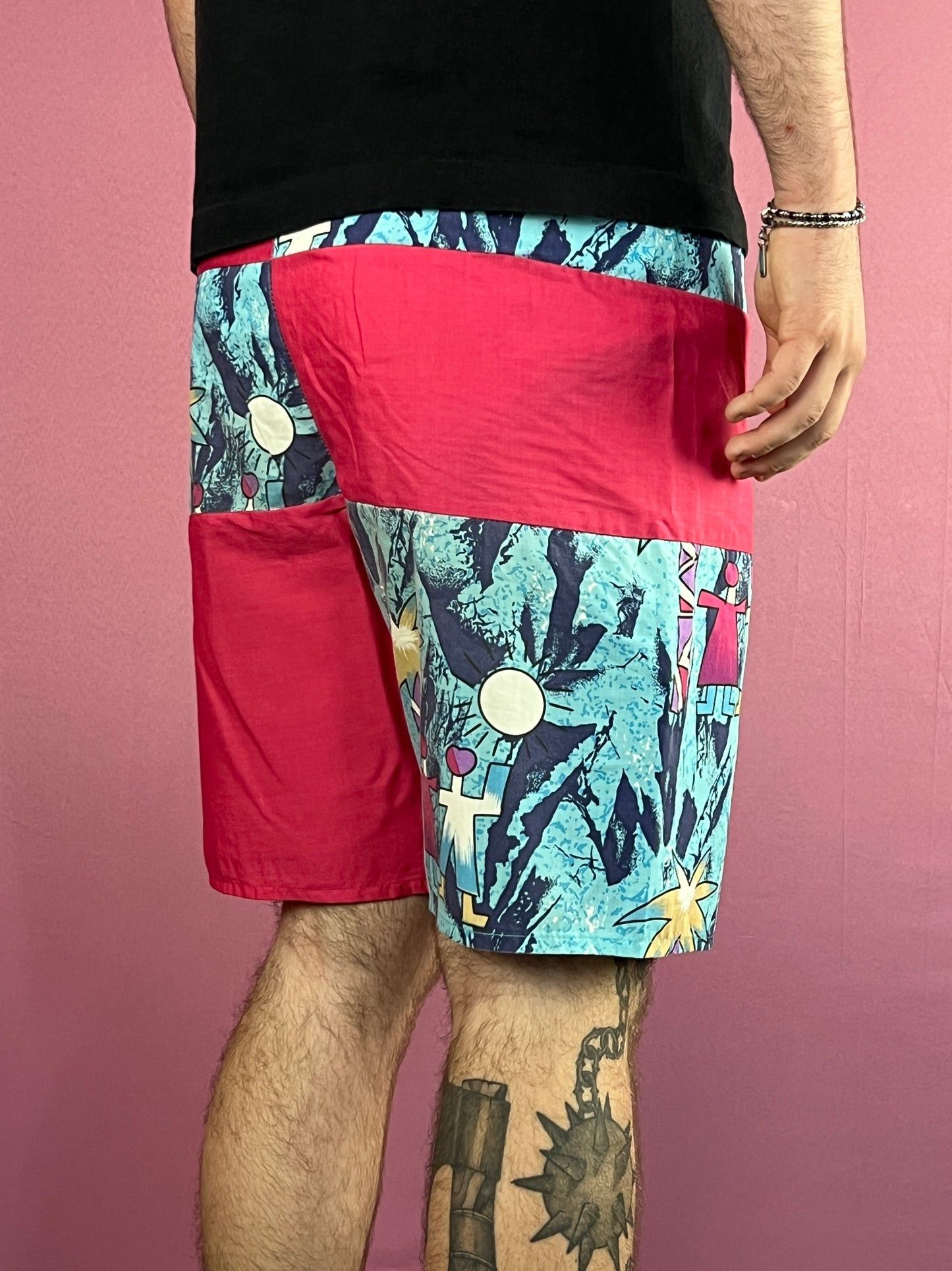 Vintage 90s Vintage Men's Abstract Print Sport Shorts - S Size US 30 / EU 46 - 4 Thumbnail