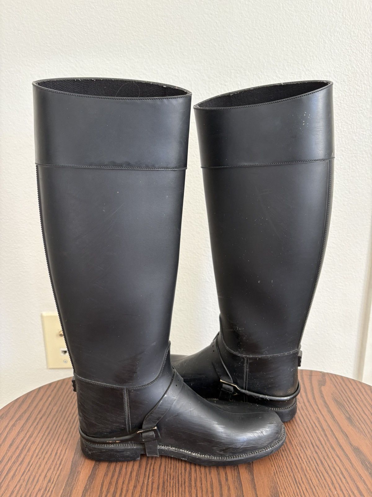Givenchy STEAL! Givenchy Rubber Boots Black Knee High Rain Boots Size US 7 / IT 37 - 3 Thumbnail