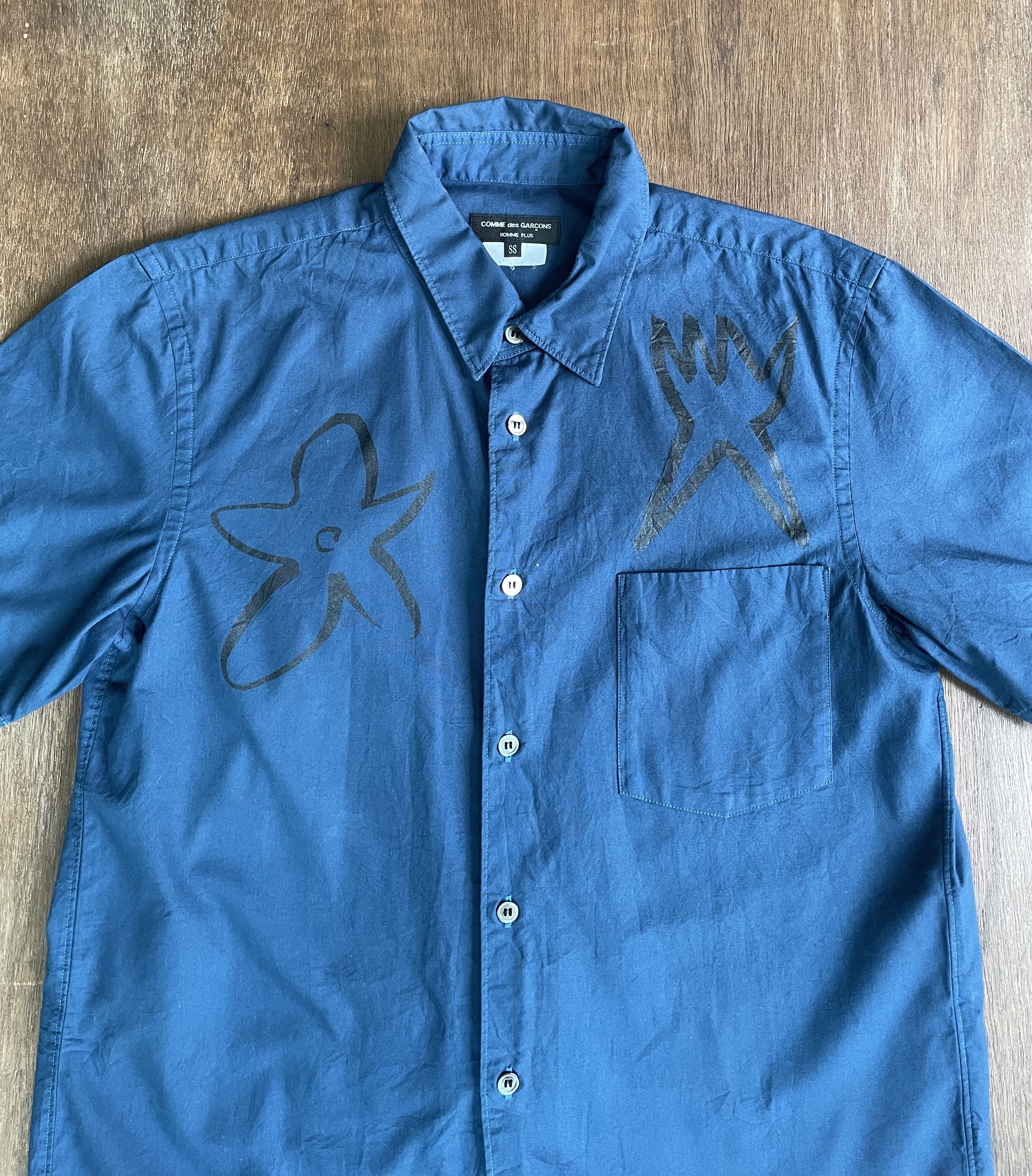 Comme des Garcons Homme Plus CDGH PLUS Graphic Paint Shirt 2006 Size US S / EU 44-46 / 1 - 2 Thumbnail